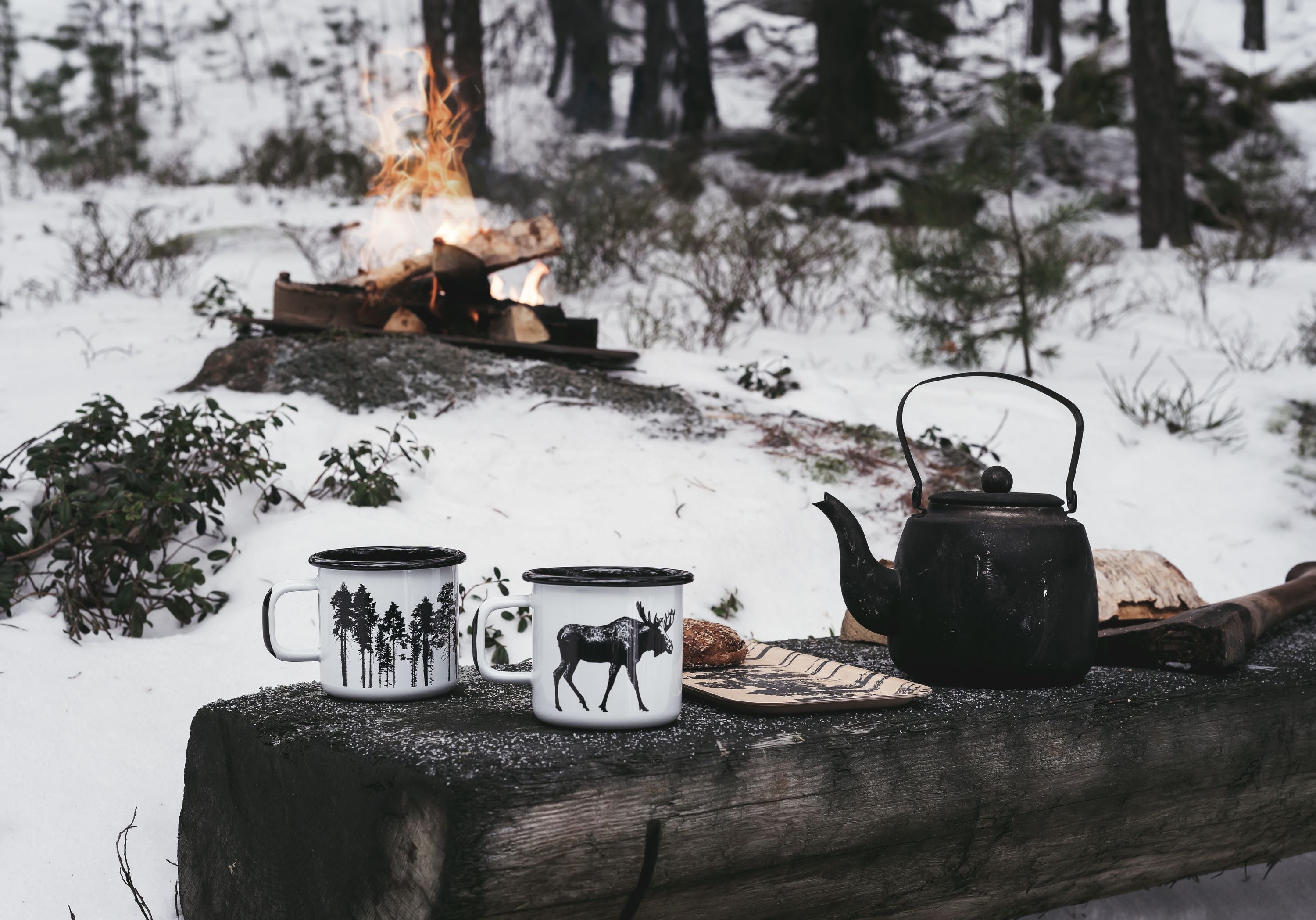 Tazza di smalto nordico Muurla, alce