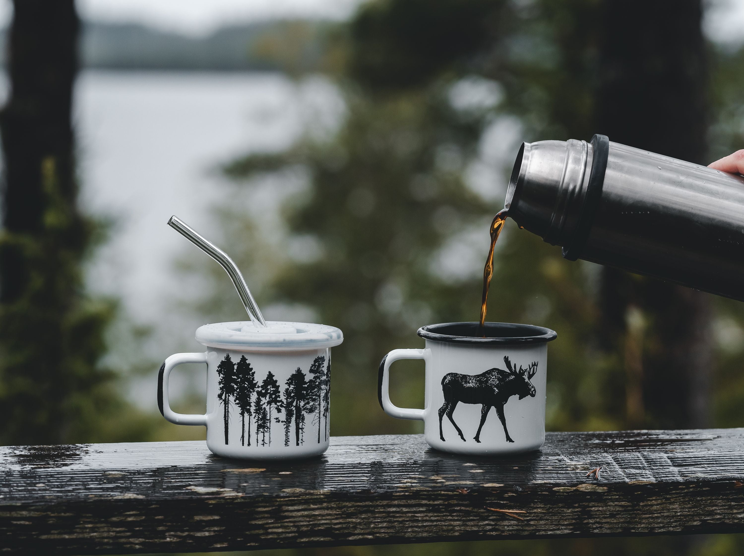 Muurla Nordic Enamel Mug, El bosque