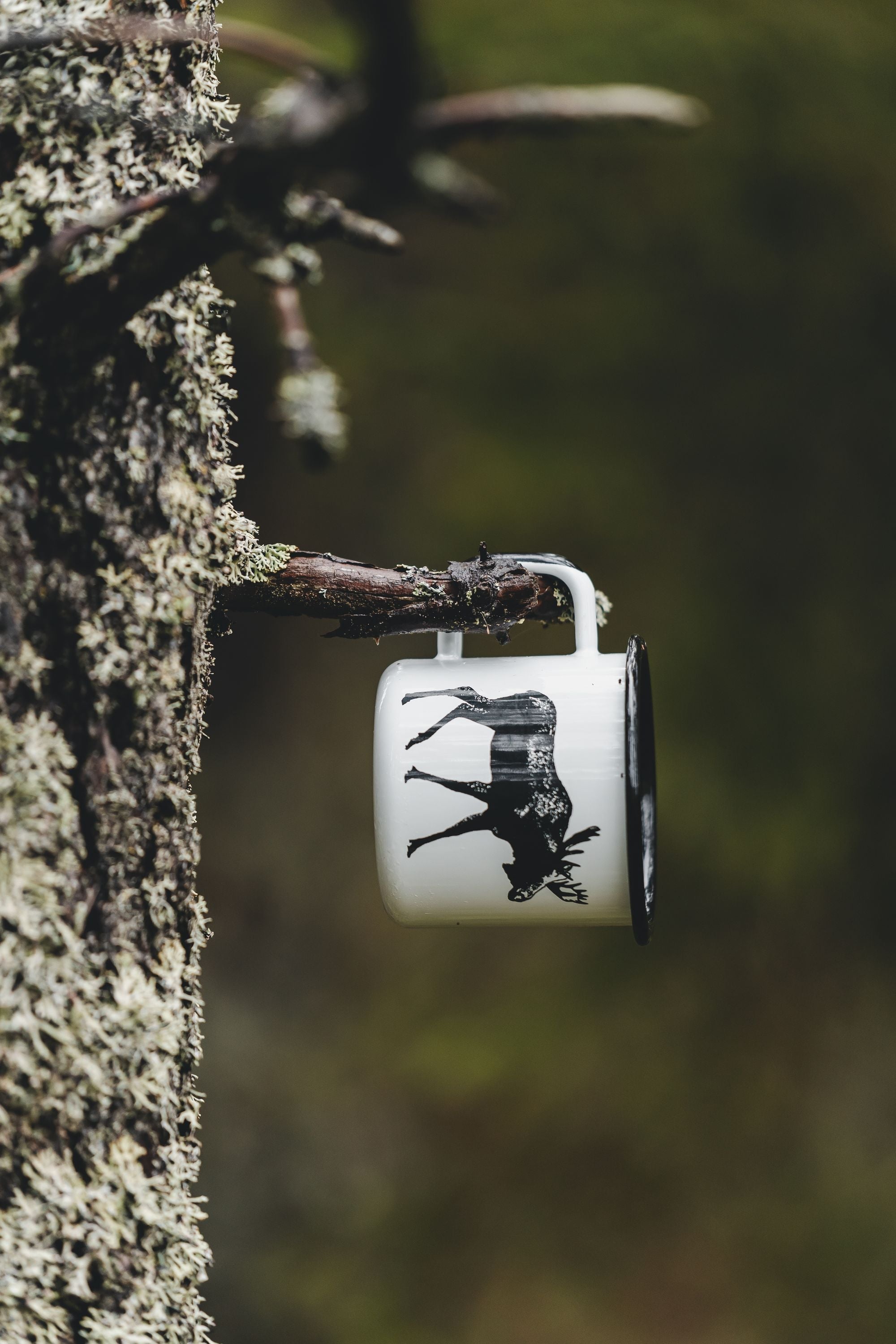 Muurla Nordic Enumel Mug, The Moose