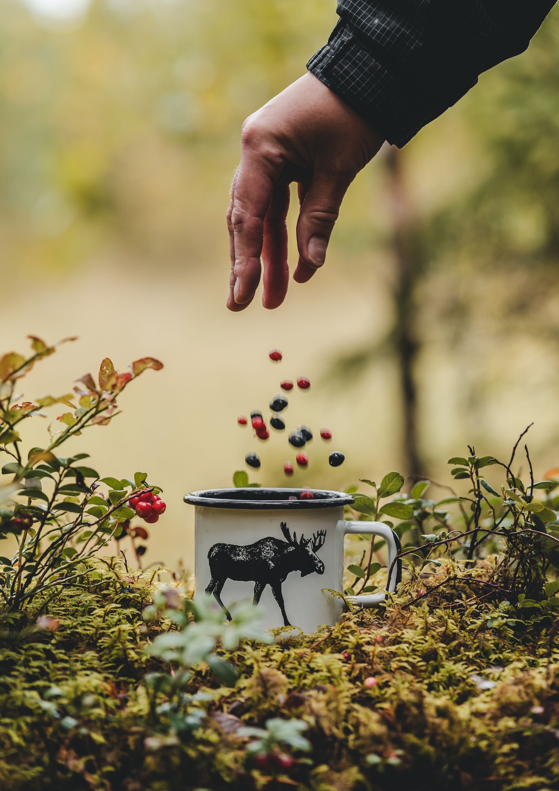 Tazza di smalto nordico Muurla, alce