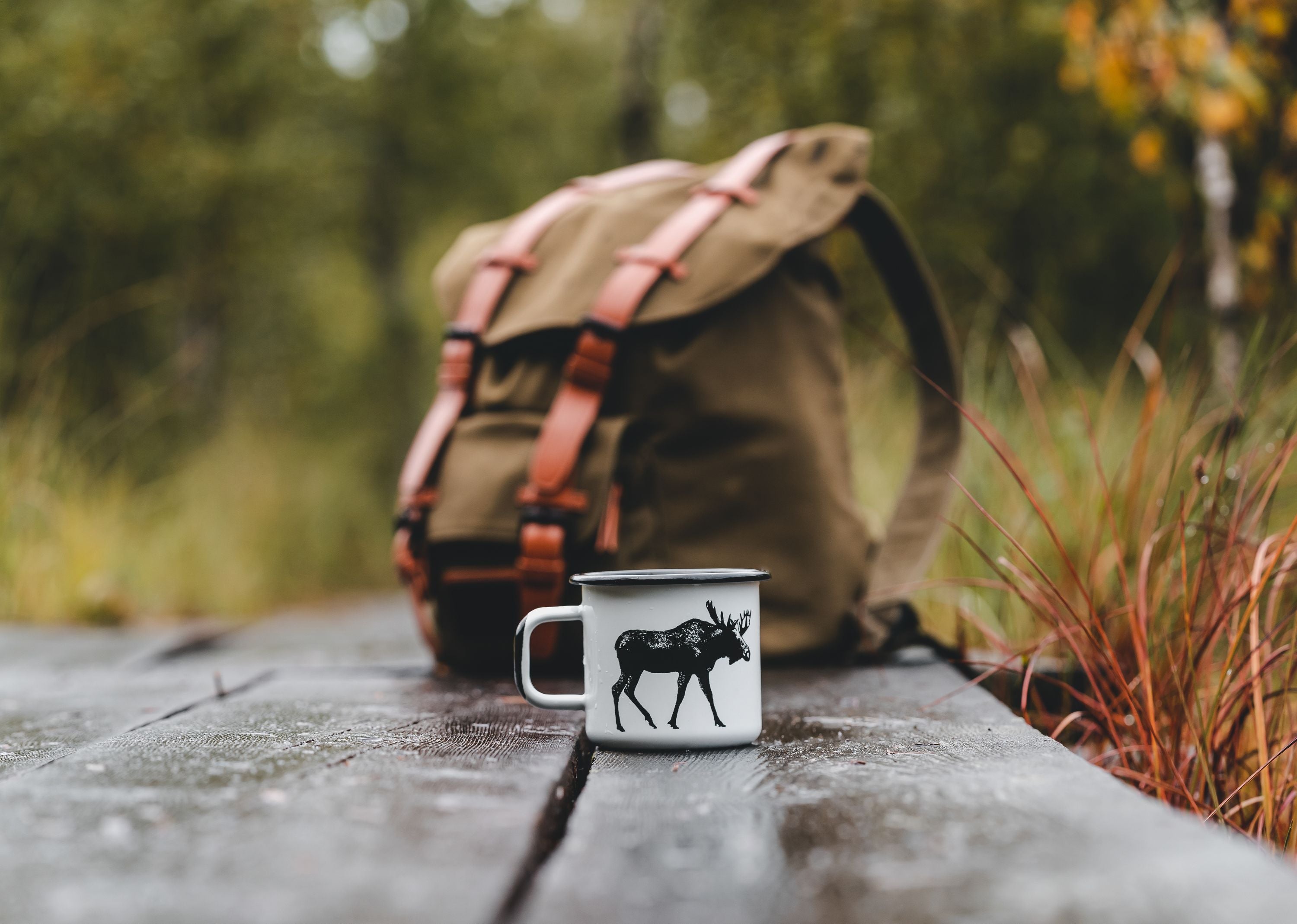 Muurla Nordic Enumel Mug, The Moose