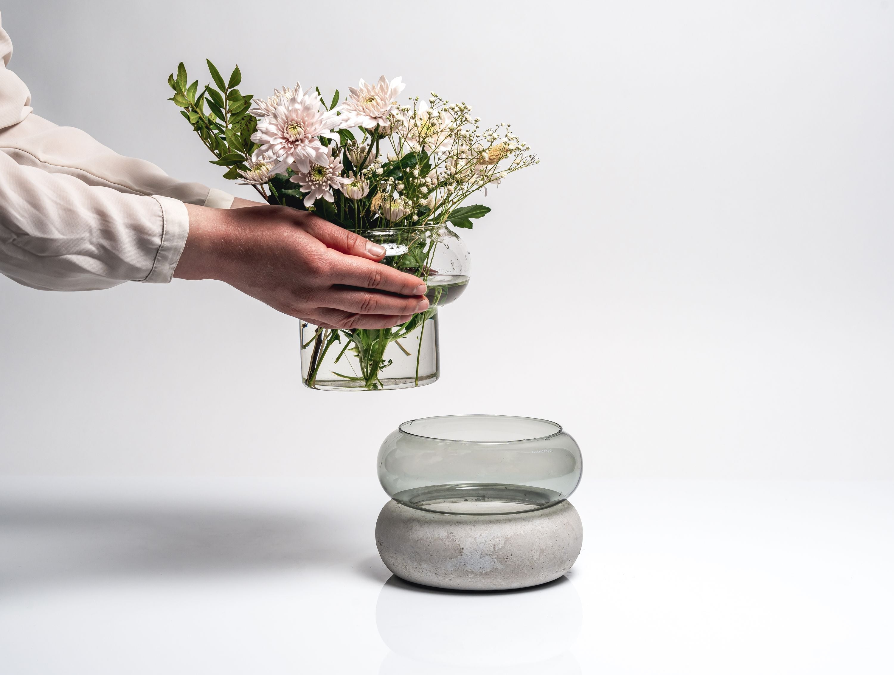 Muurla Bagel Vase, grigio