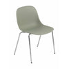 Muuto Chaise latéral en fibre en plastique recyclé une base, vert / chrome