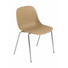 Muuto Chaise latéral en fibre en plastique recyclé une base, ocre / chrome