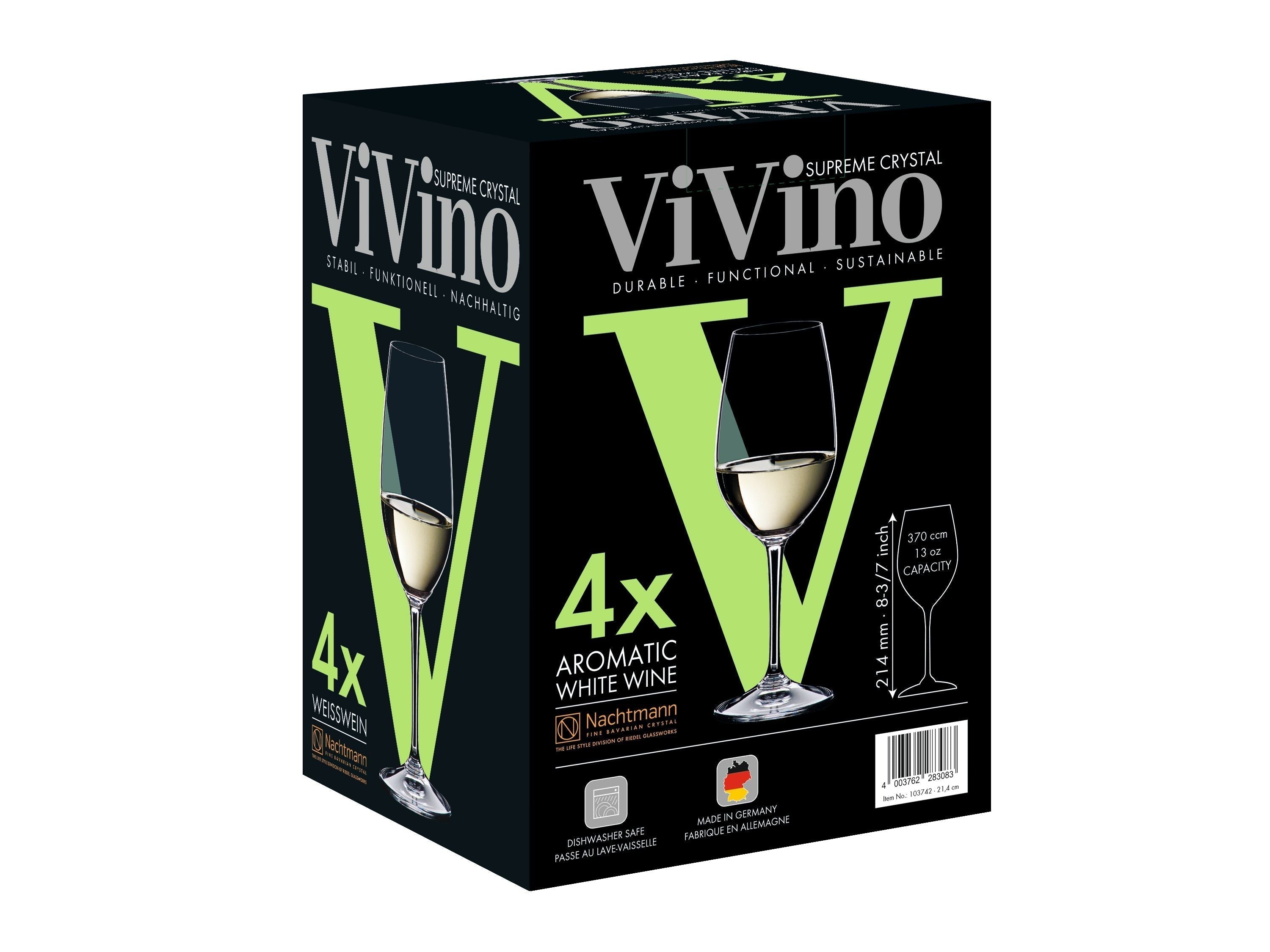 Nachtmann VI Vino White Wine Wine Glass 370毫升，4套4