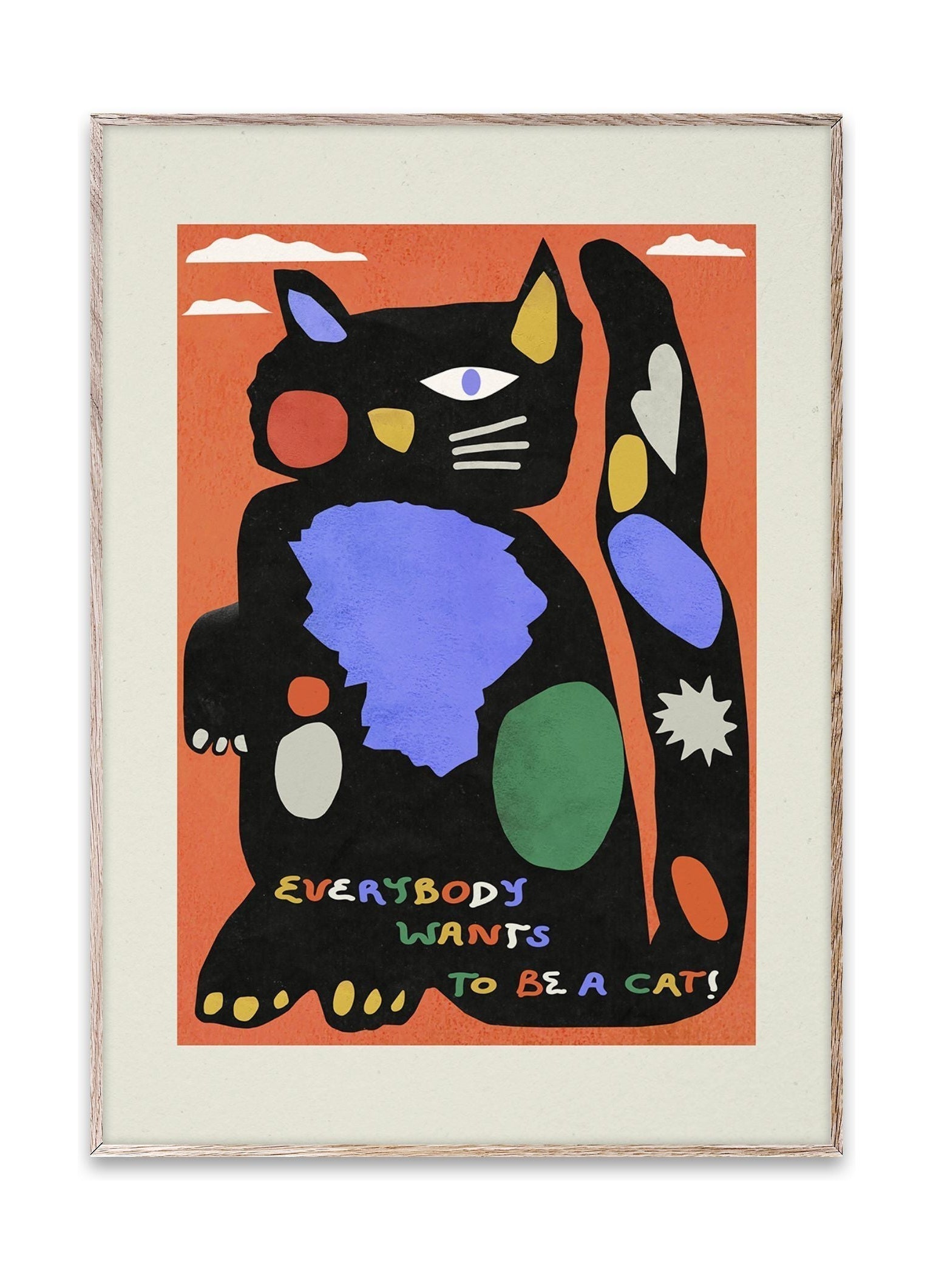 Paper Collective Wees een kattenposter, 30 x40 cm