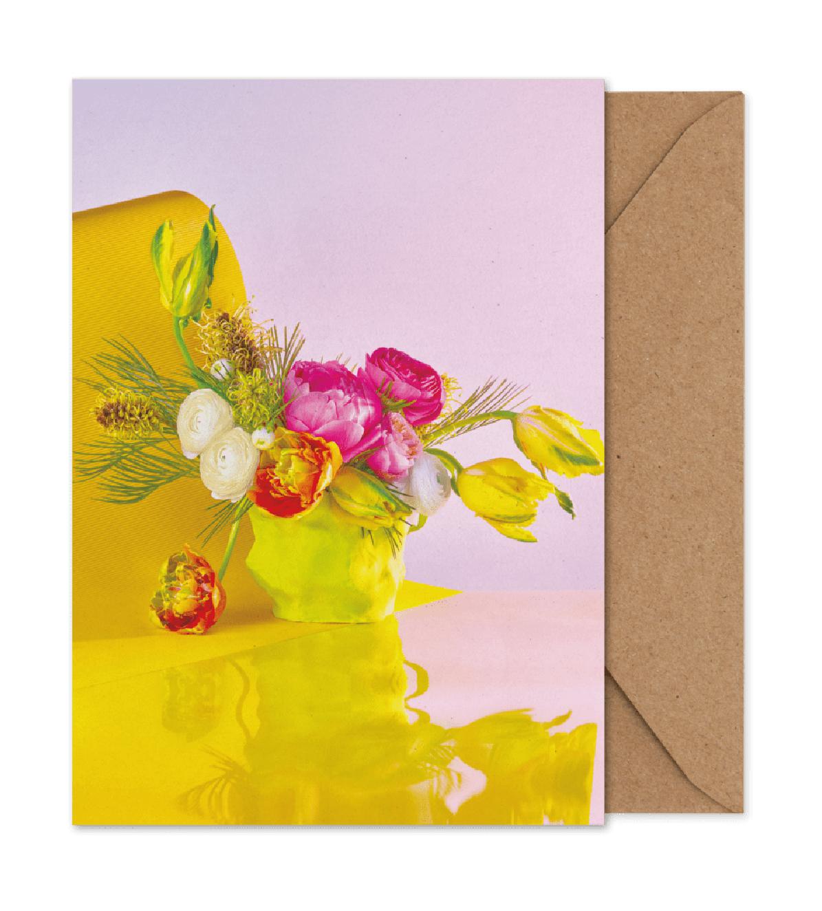 Paper Collective Bloom 03 Tarjeta de arte, amarillo