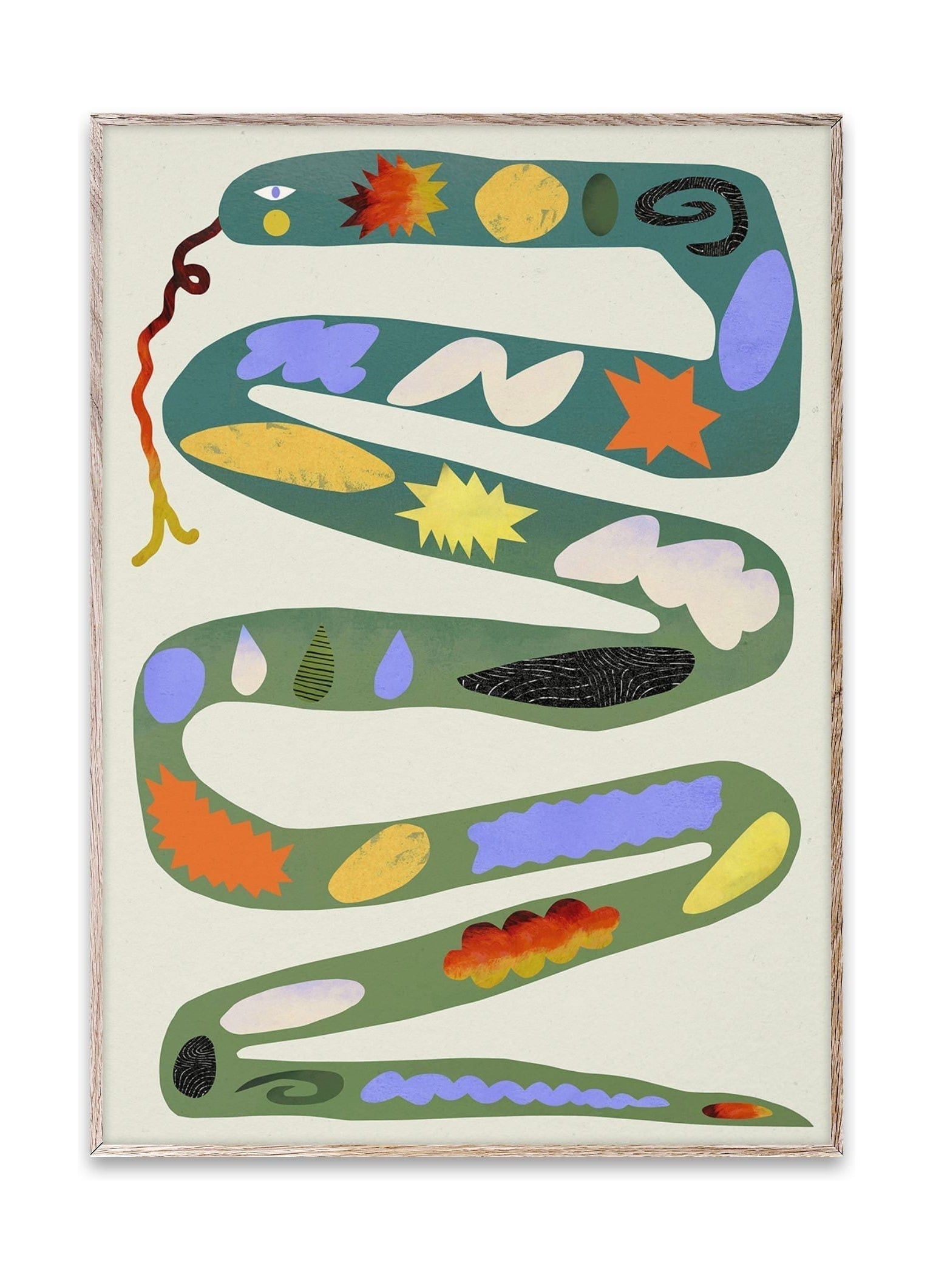 Paper Collective Green Snake Plakat, 30 x40 cm