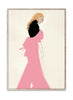 Papiercollectieve roze kledingposter, 30x40 cm