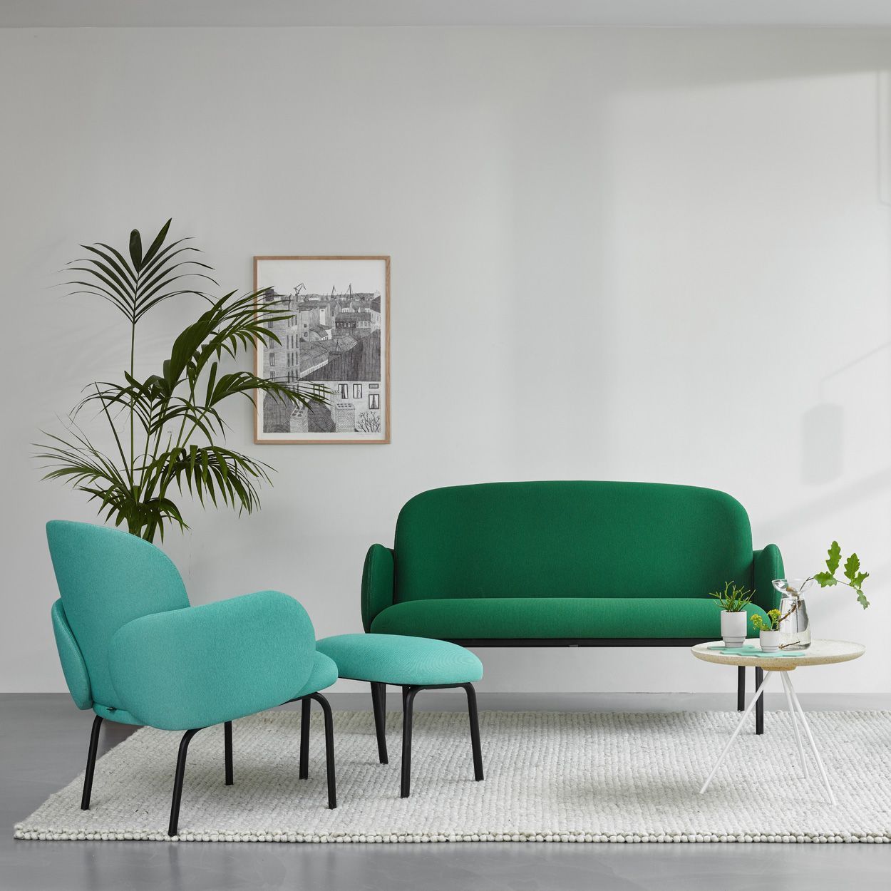 Puik Dost Lounge Chair Steel, vert clair