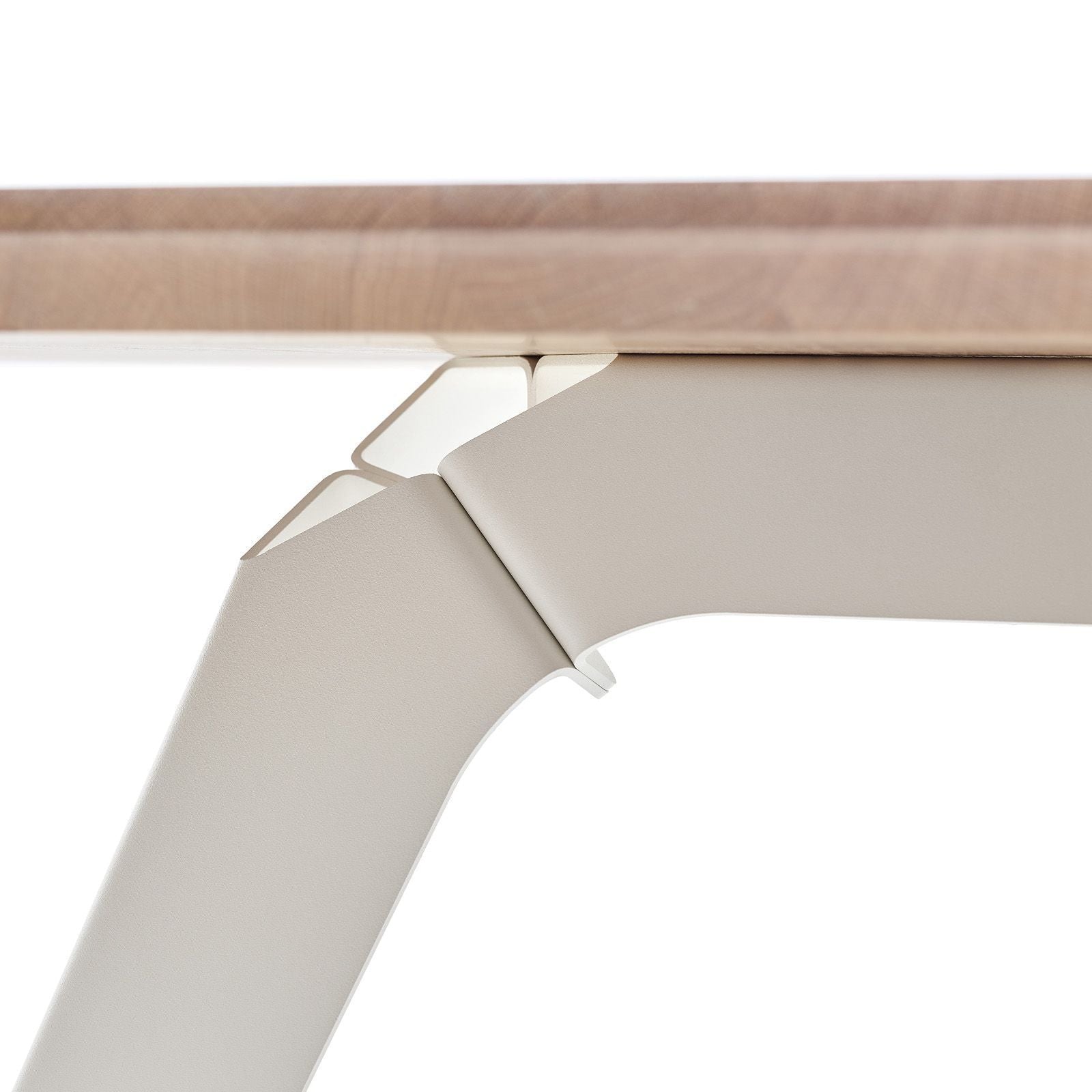 puik褶皱餐桌200x95cm，白色 /自然