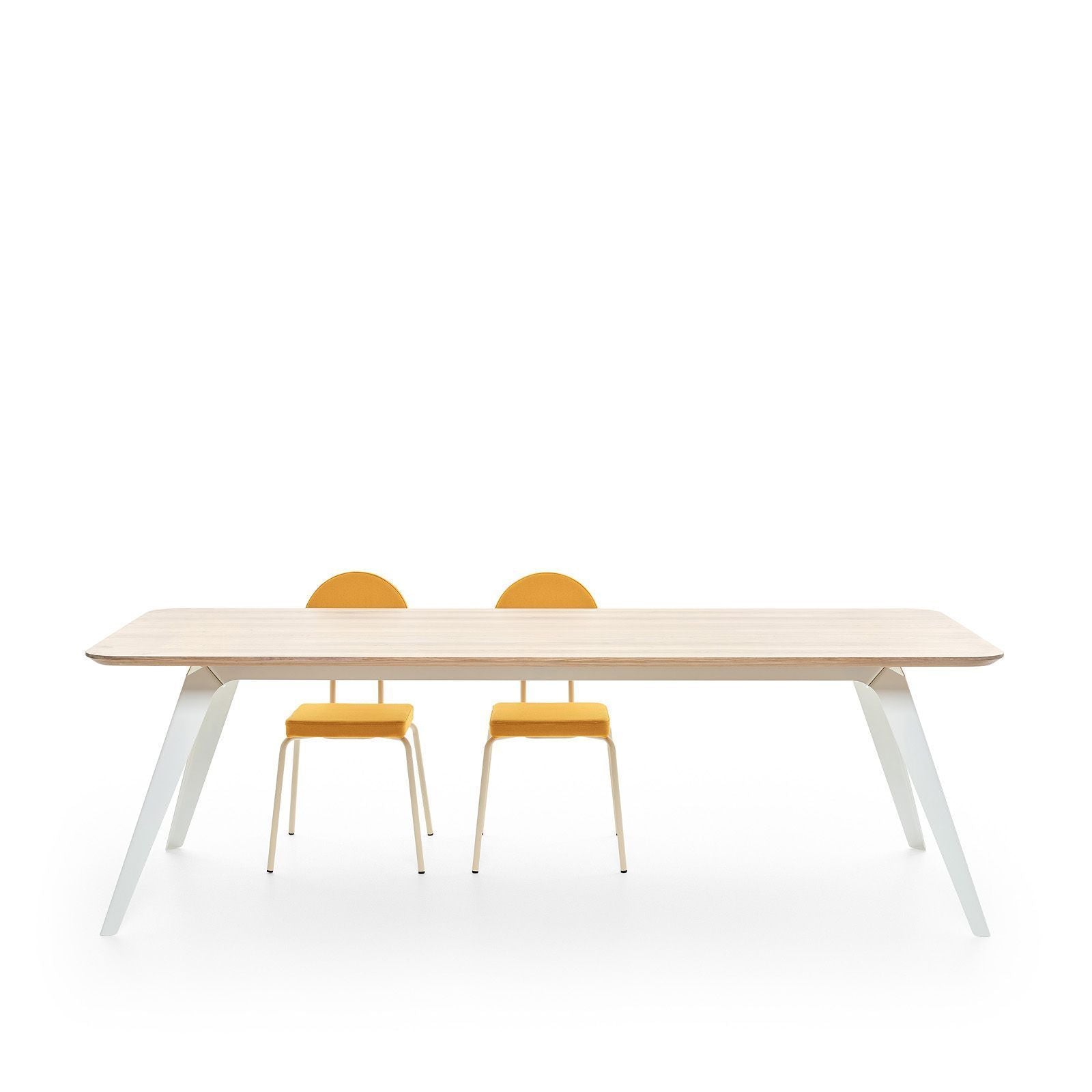Tavolo da pranzo PUIK piega 240x100 cm, bianco / naturale