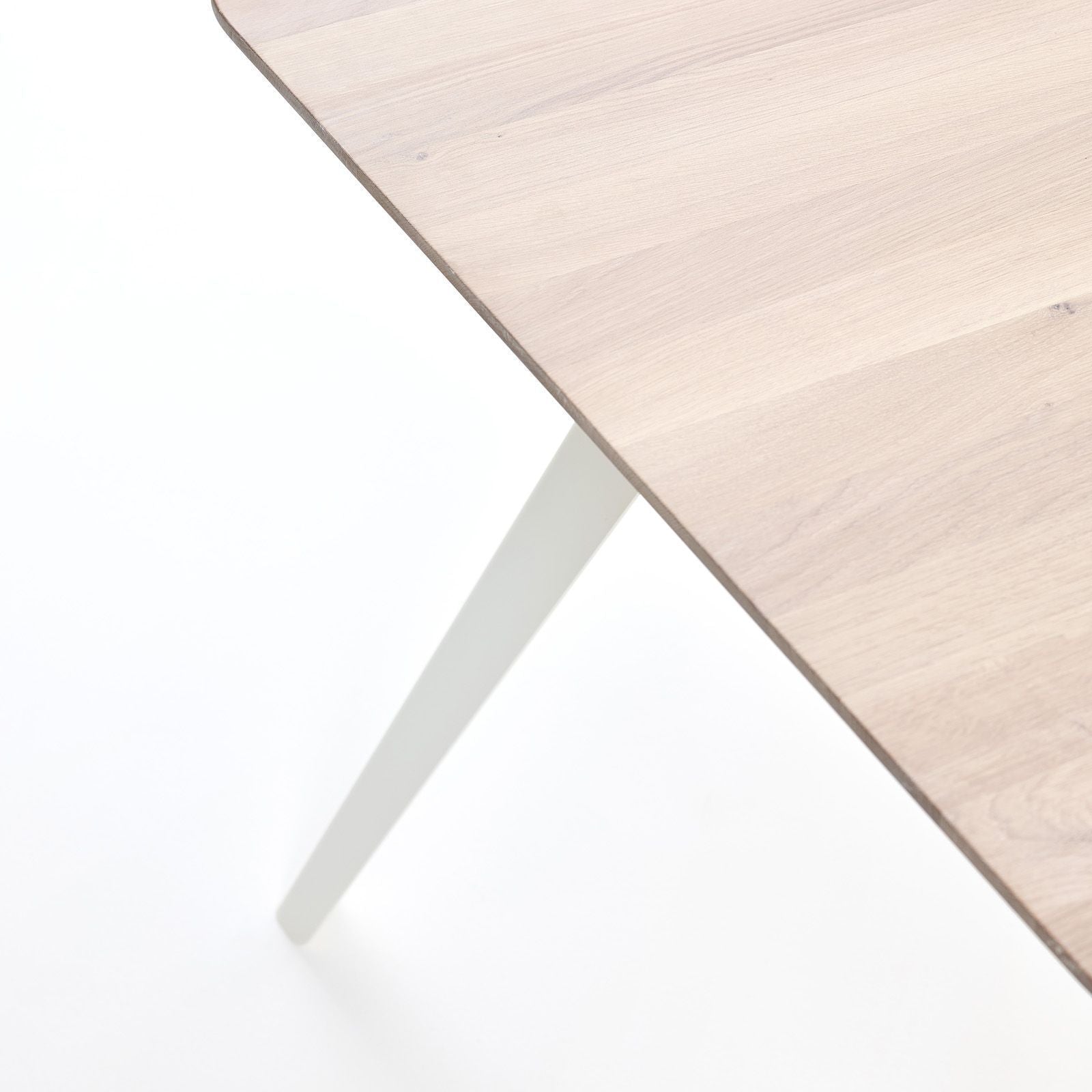 Tavolo da pranzo PUIK piega 240x100 cm, bianco / naturale