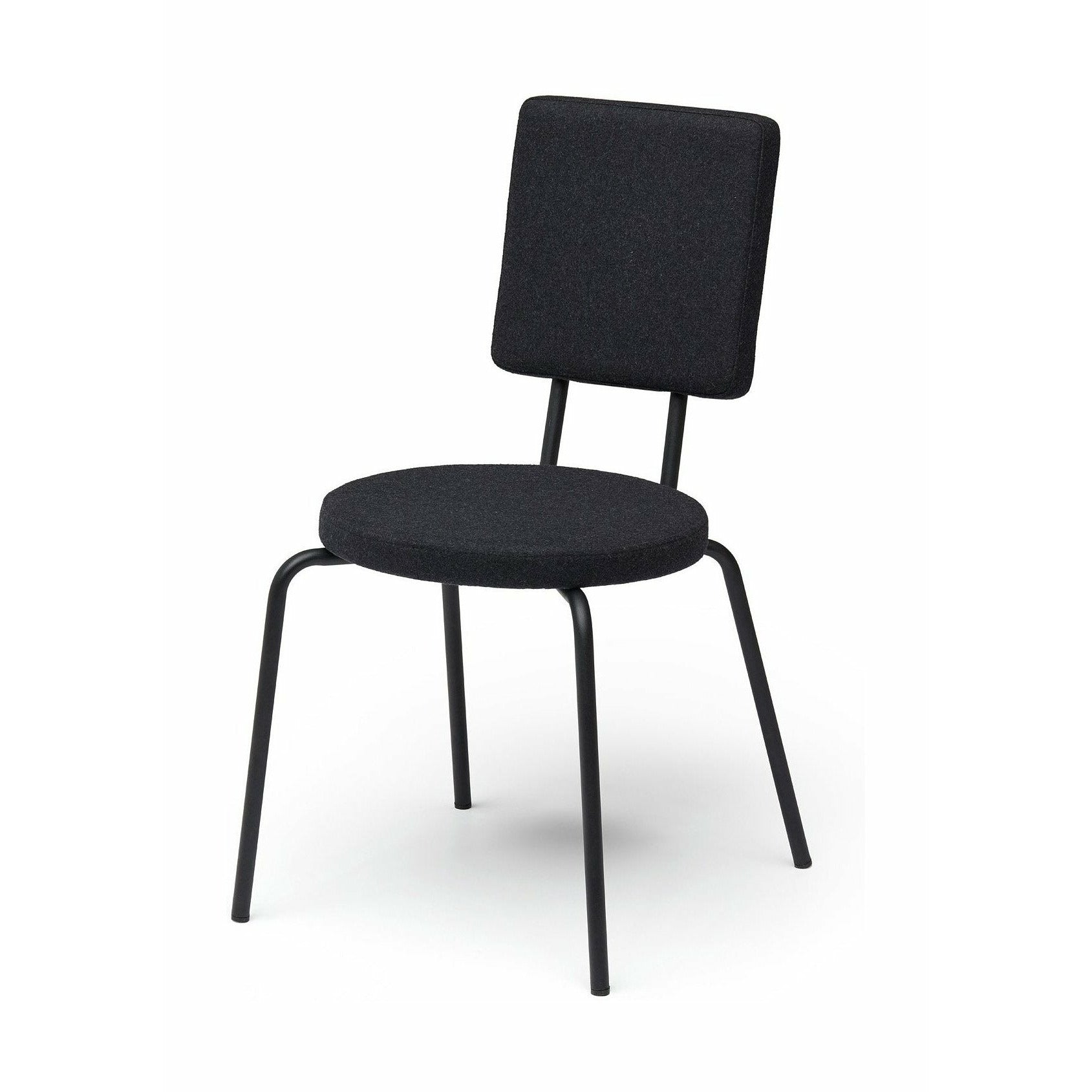 Puik Option Stuhl Sitz Rund / Rückenlehne Quadratisch, Schwarz