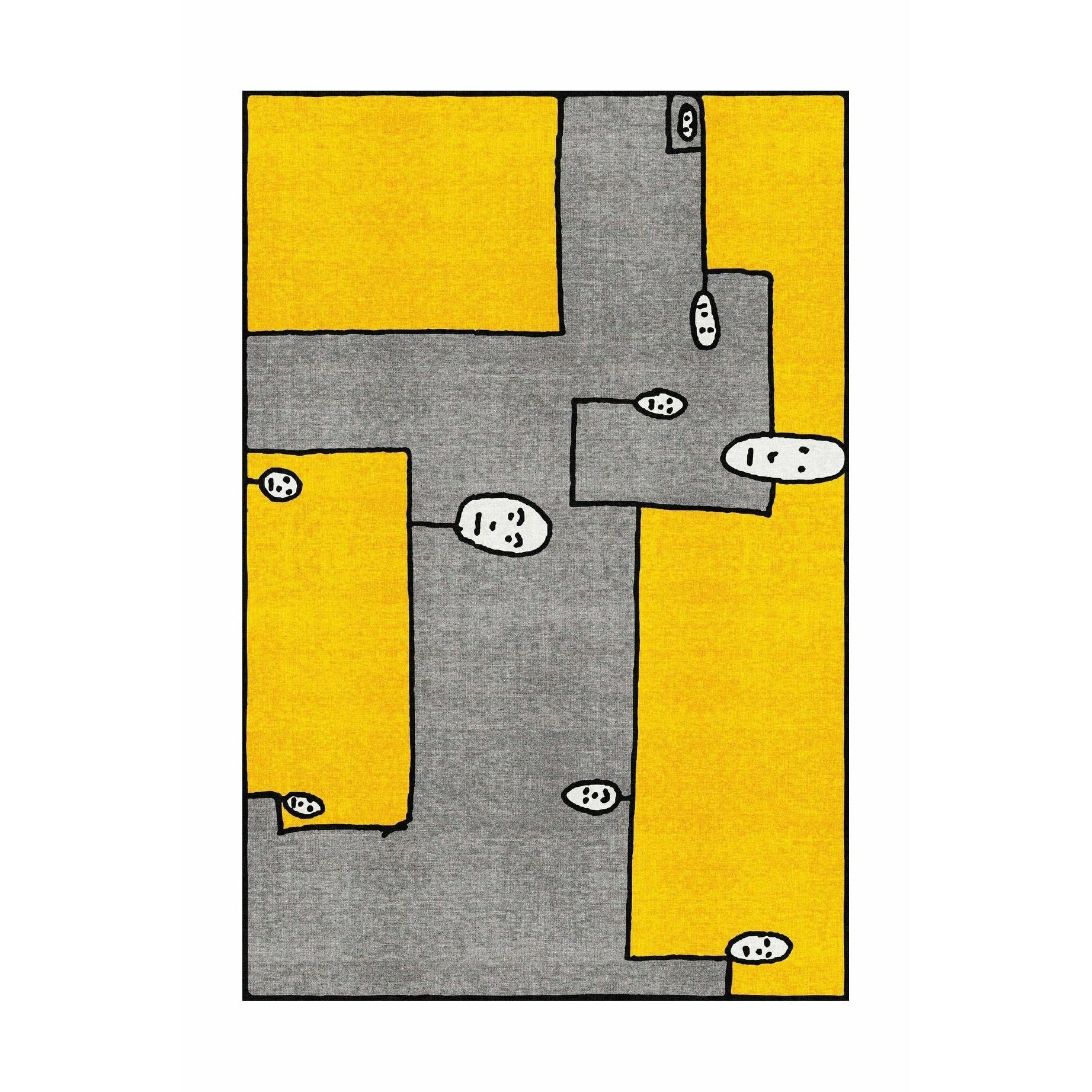 Qeeboo Koiran matto 200x300 cm, keltainen