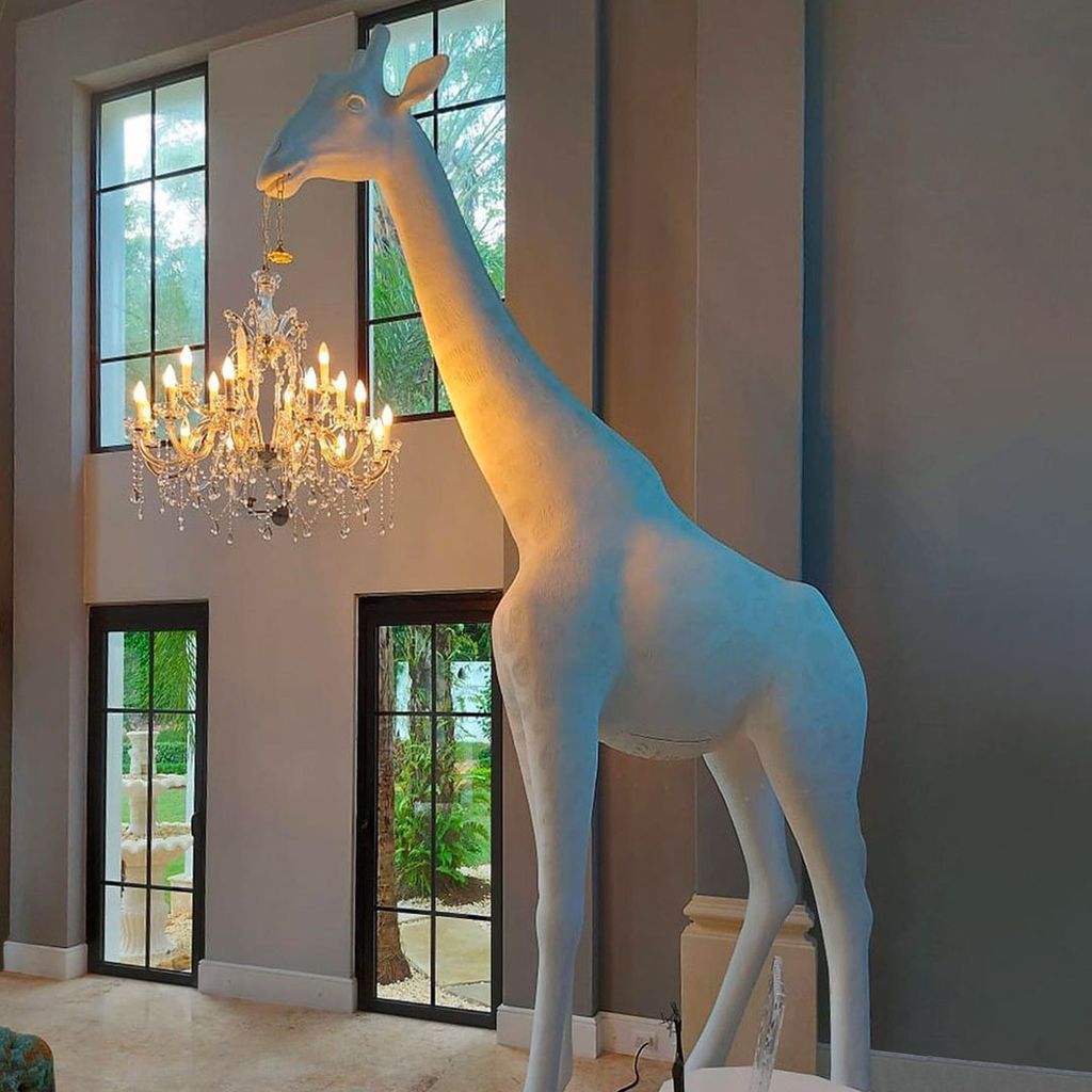 Qeeboo Girafe in Love intérieur lampadaire h 4m, blanc