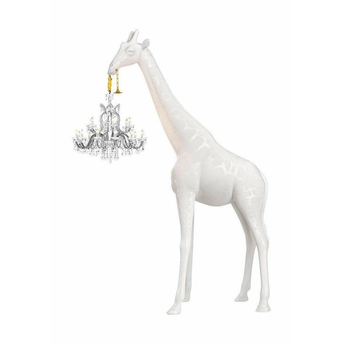 Qeeboo giraff i kjærlighet innendørs gulvlampe h 4m, hvit