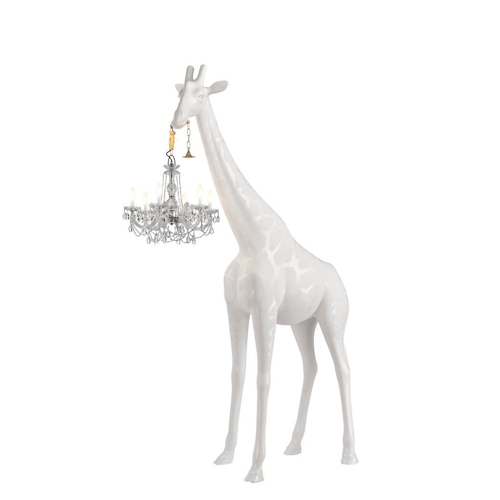 Qeeboo Girafe in Love Outdoor Plancher Lampadaire H 2,65m, blanc