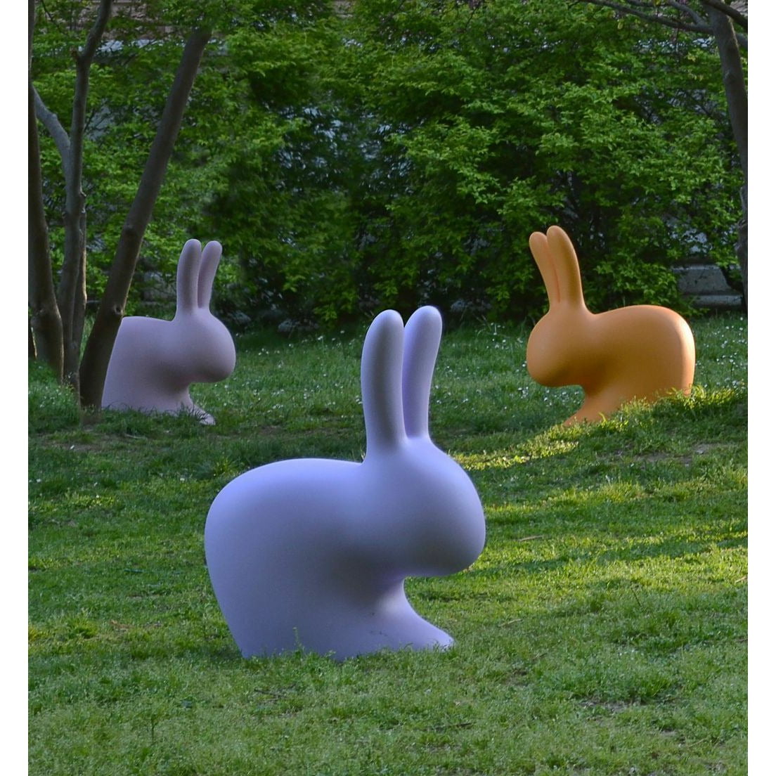 Qeeboo Bunny stol af Stefano Giovannoni, Light Orange