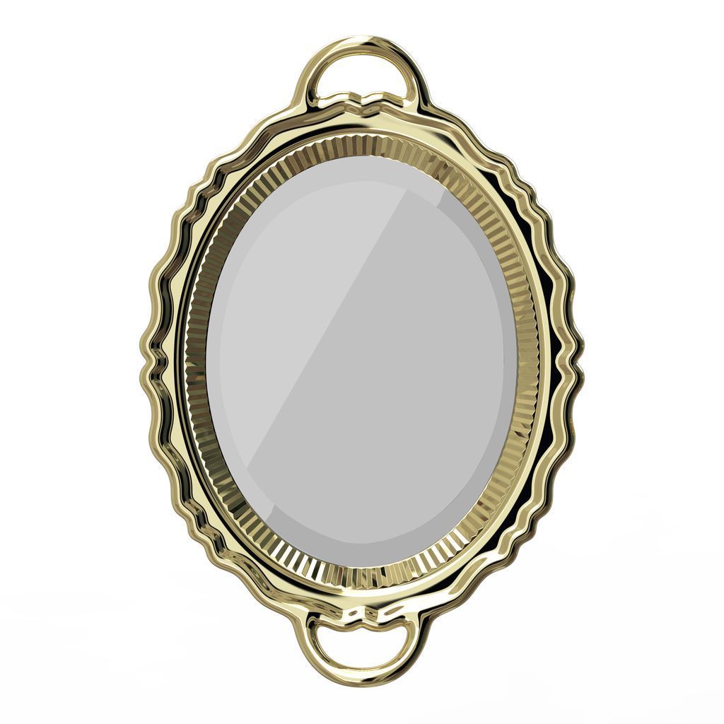 Qeeboo Plateau Miroir Mirror Metal Finish 110x76,5 cm, guld