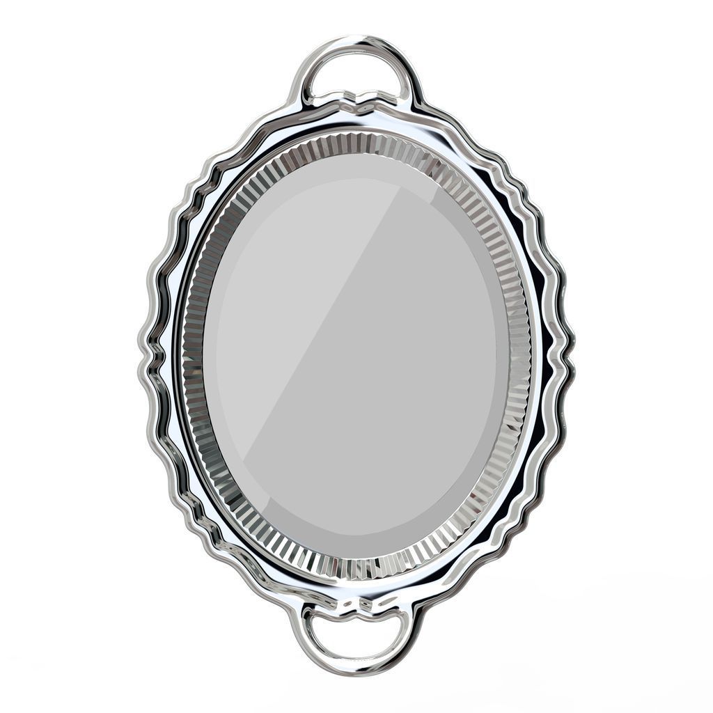 Qeeboo Plateau Miroir Mirror Metal Finish 110x76,5 Cm, Silver