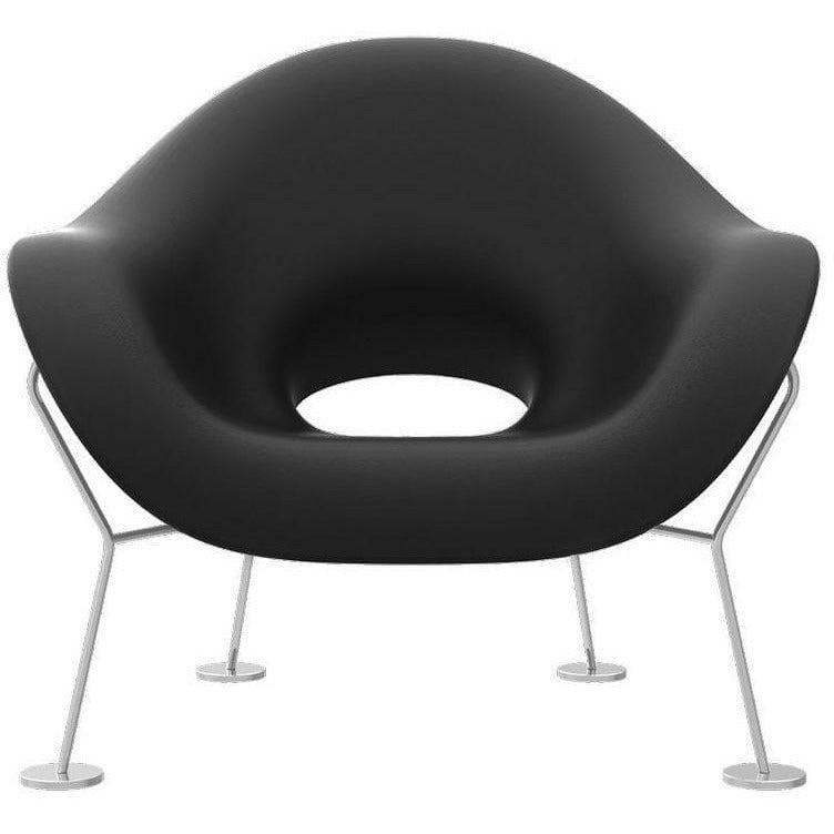 Qeeboo Pupa扶手椅镀铬框架室内，黑色