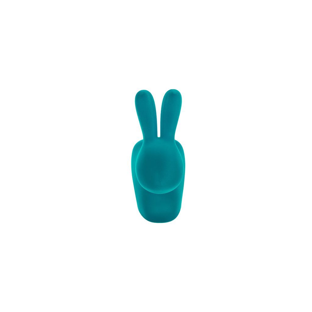 Qeeboo Rabbit Velvet Bookend XS，Turquoise