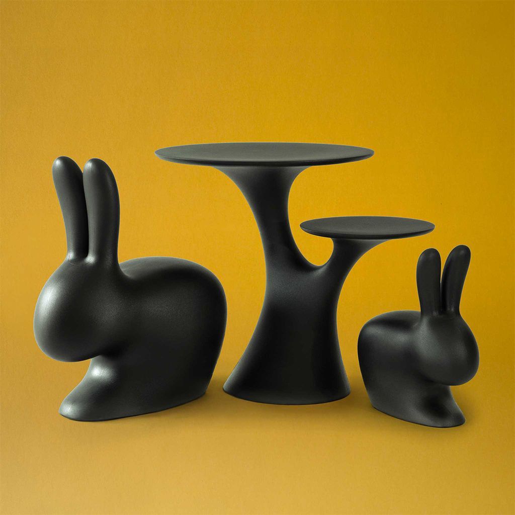 Qeeboo Kaninchenbaum Tisch von Stefano Giovannoni, Schwarz