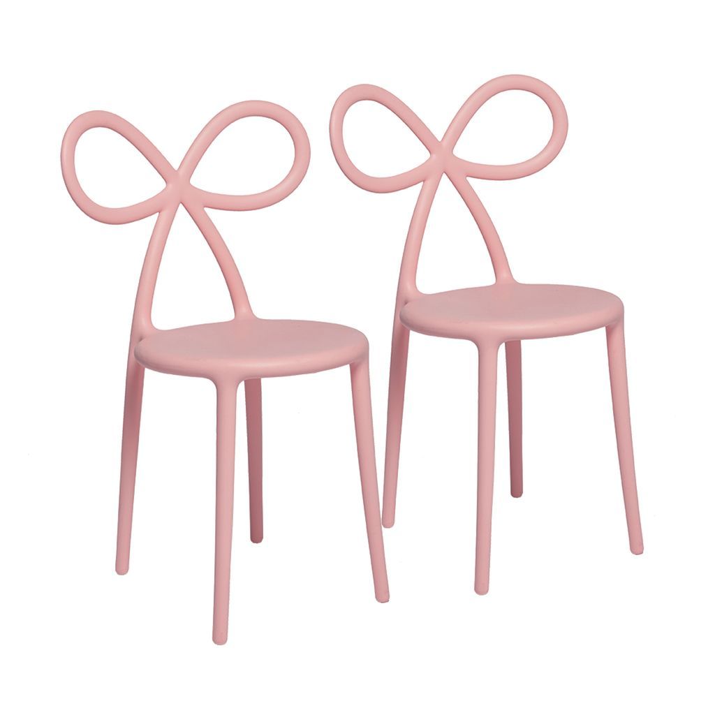 Qeeboo Chaise de ruban par Nika Zupanc Set de 2, rose