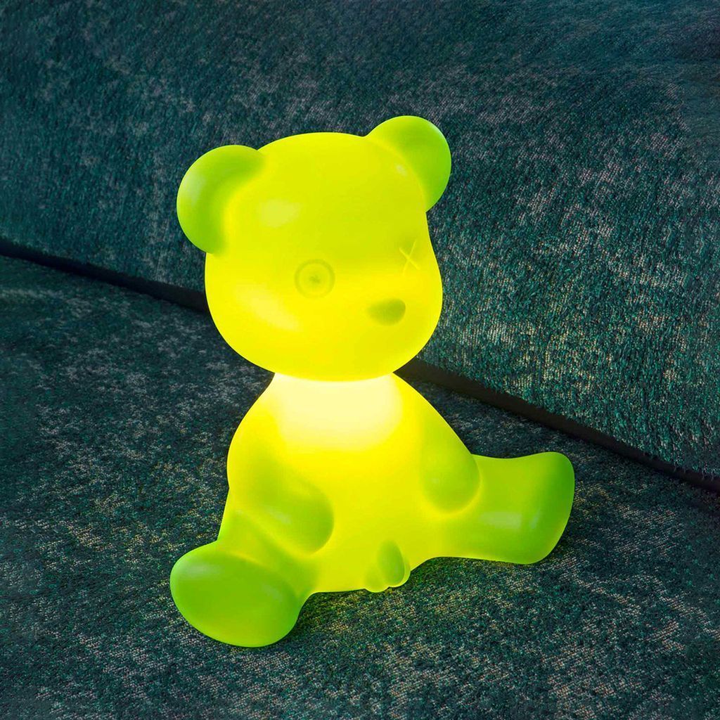 Qeeboo Teddy Boy bordslampa med kabel, ljusgrön