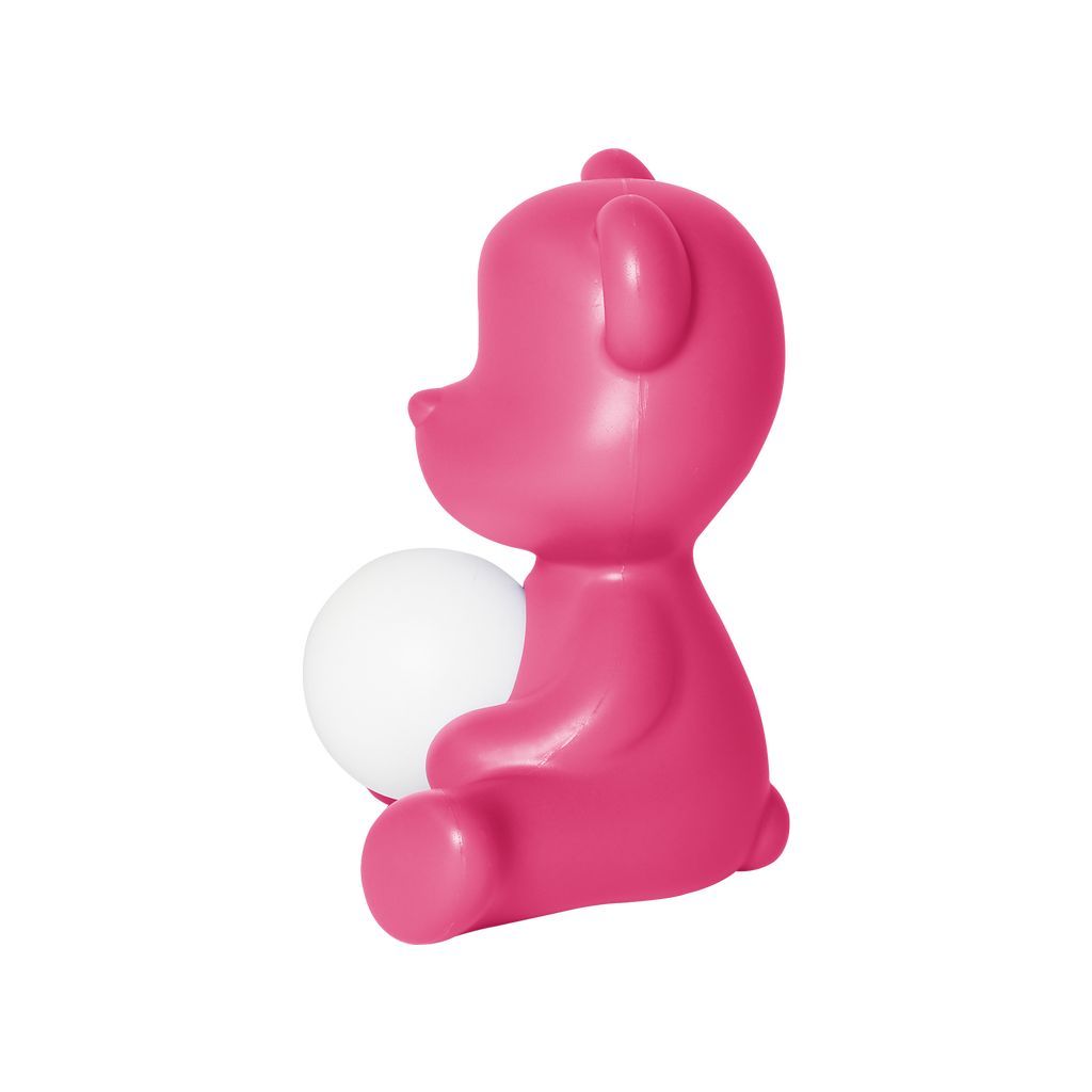 Qeeboo Teddy Girl leiddi endurhlaðanlegt borðlampa, fuxia