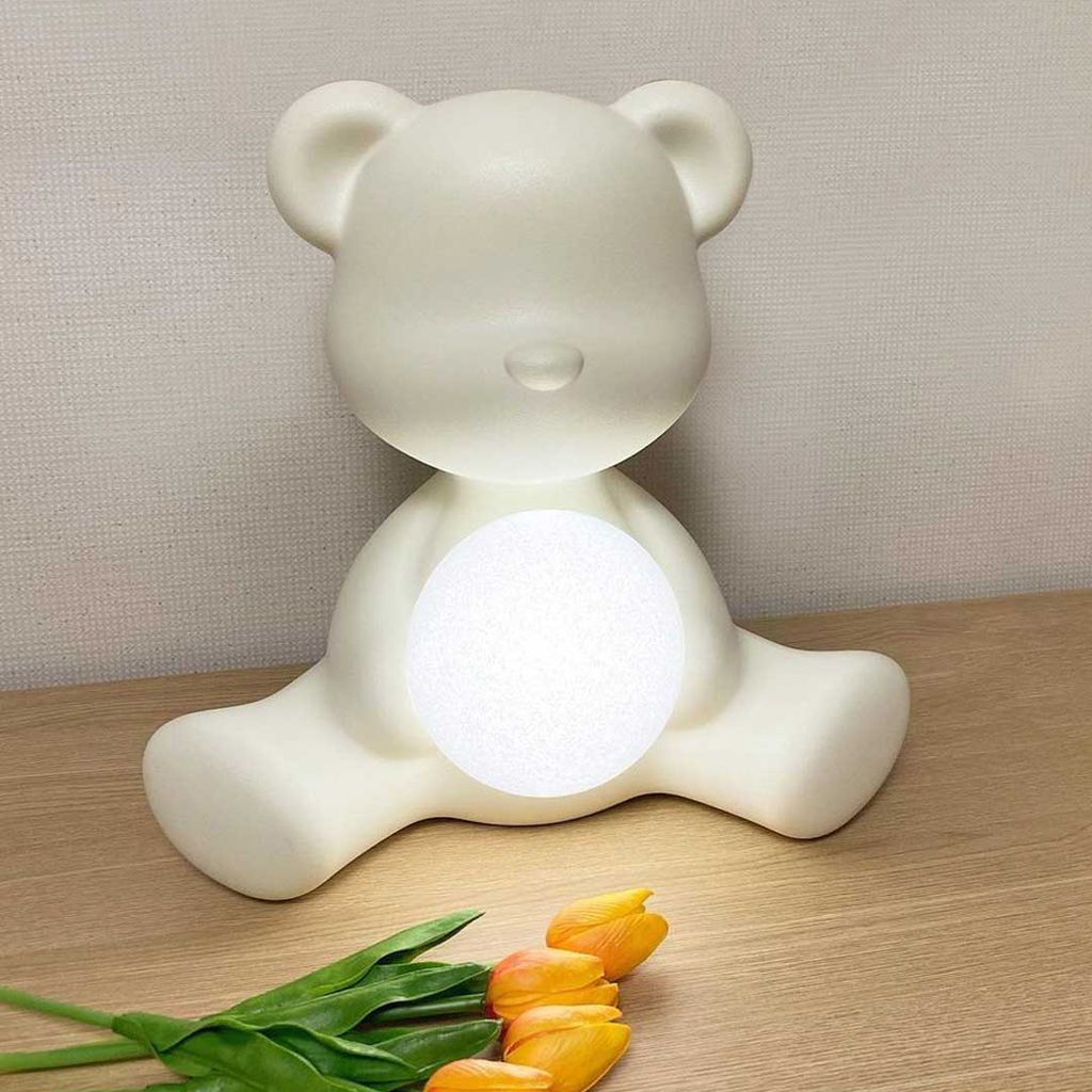 Qeeboo Lampe de table rechargeable à LED en peluche, Fuxia