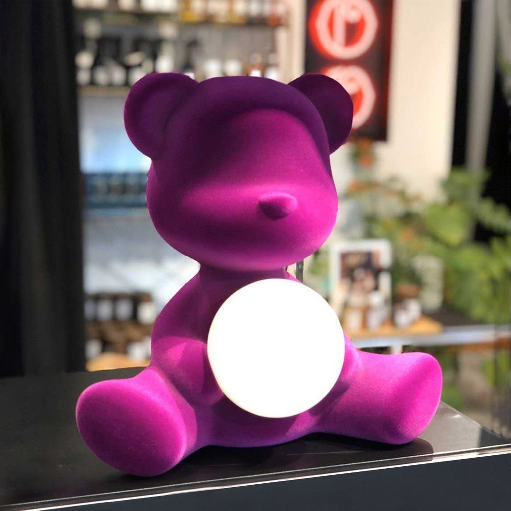 Qeeboo Teddy Girl Led Wiederaufladbare Tischlampe Samt, Orange