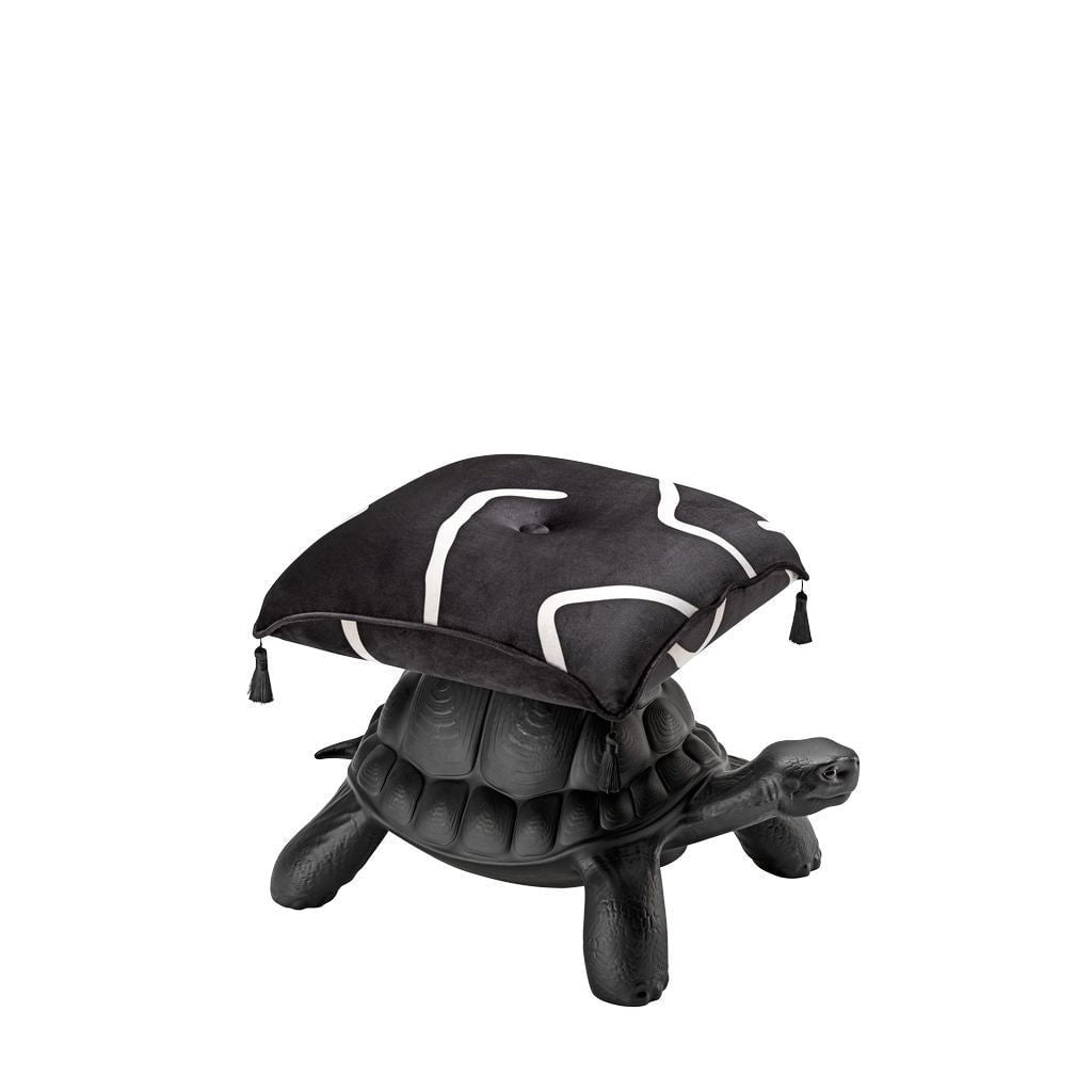 Qeeboo Turtle Carry Puff, Schwarz