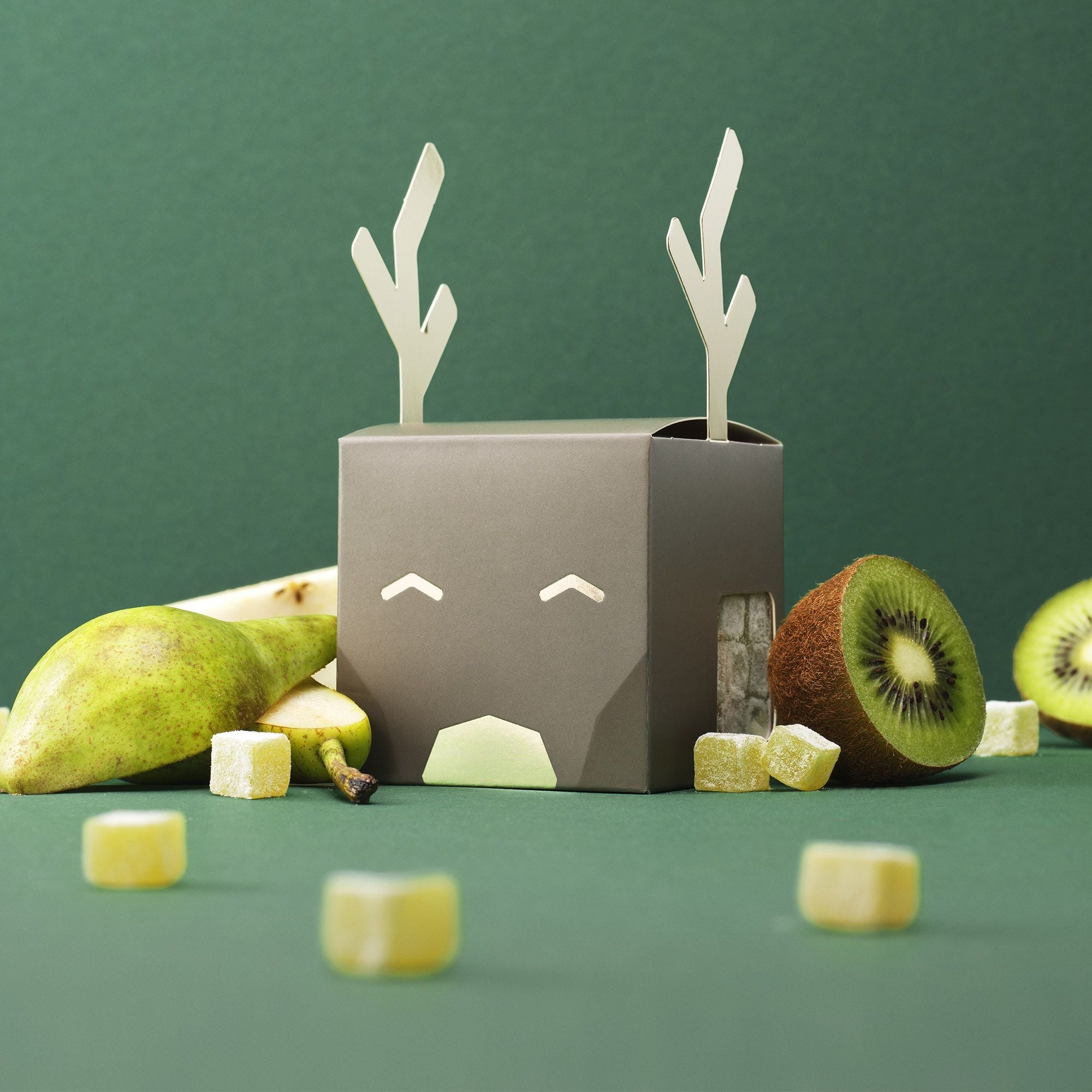 Wally And Whiz Reindeer Gray 1 Lille Cube Pear W Kiwi 140g