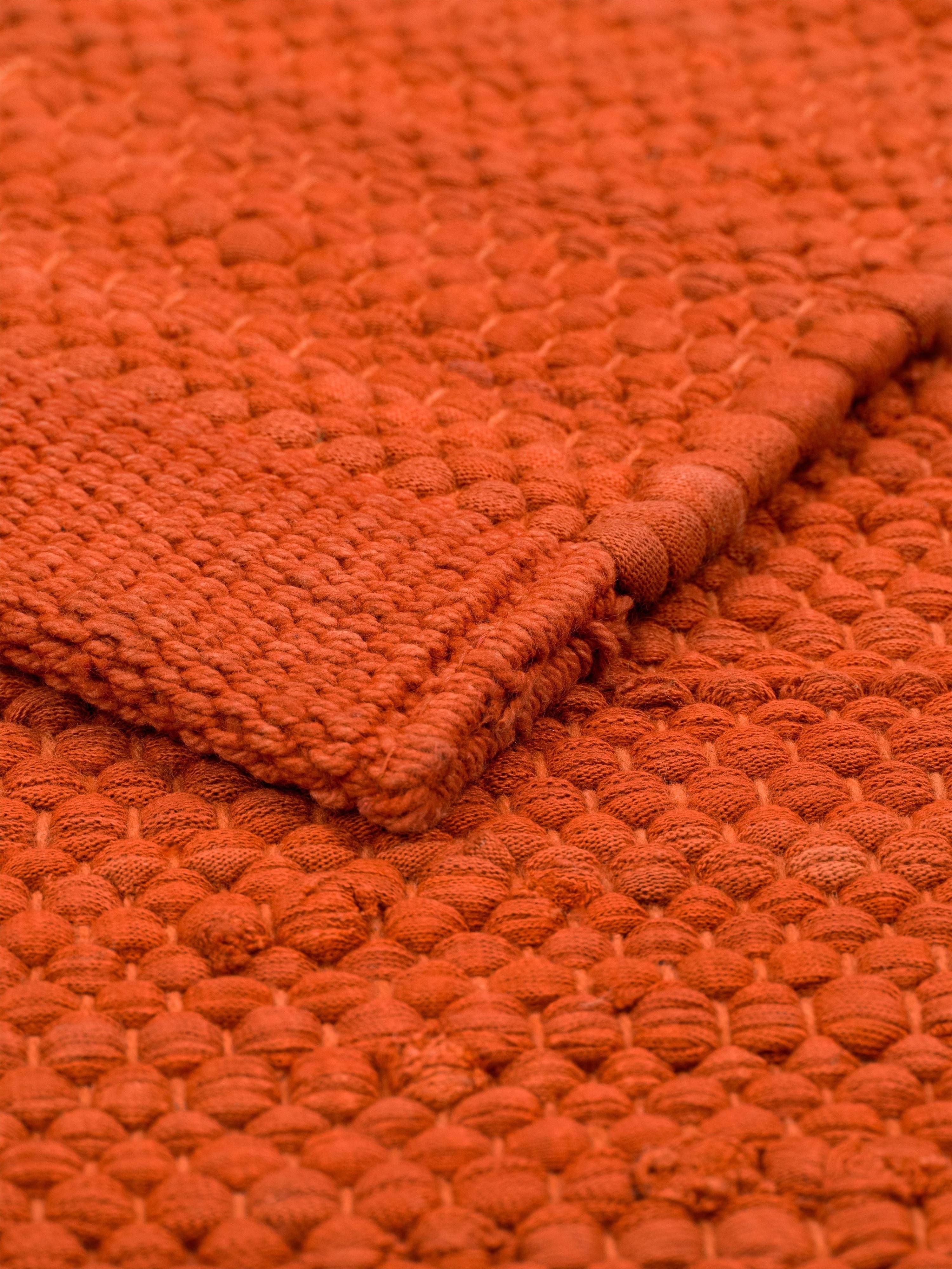 Rug Solid Tapis coton 170 x 240 cm, orange solaire
