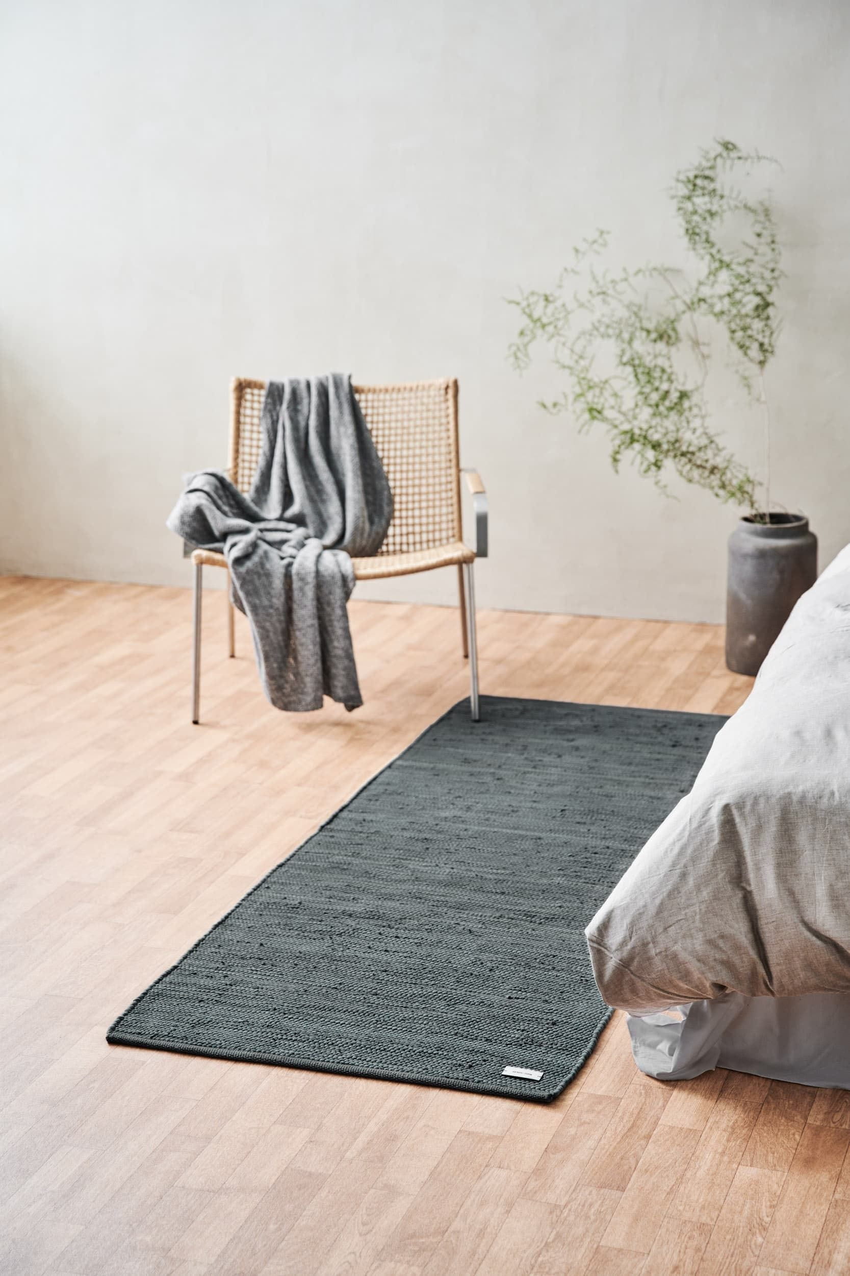 Rug Solid Katoenen tapijt 170 x 240 cm, stalen grijs