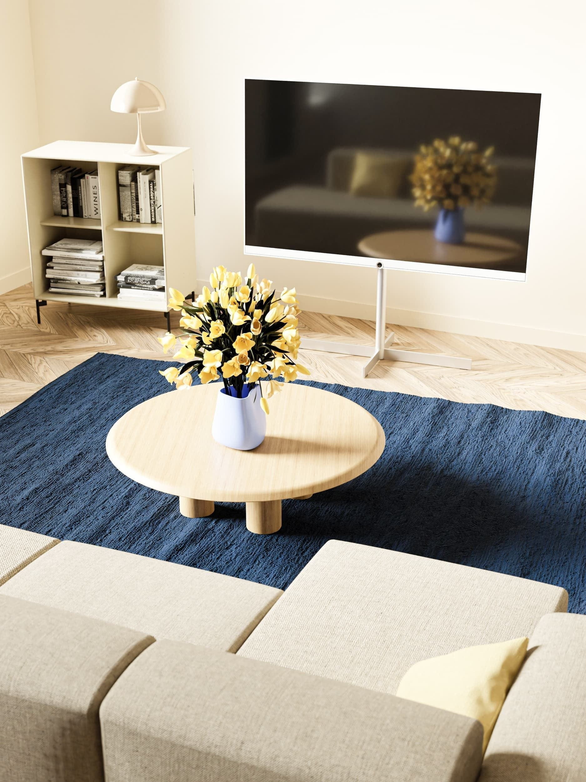 Rug Solid Cotton Rug 65 X 135 Cm, Blueberry