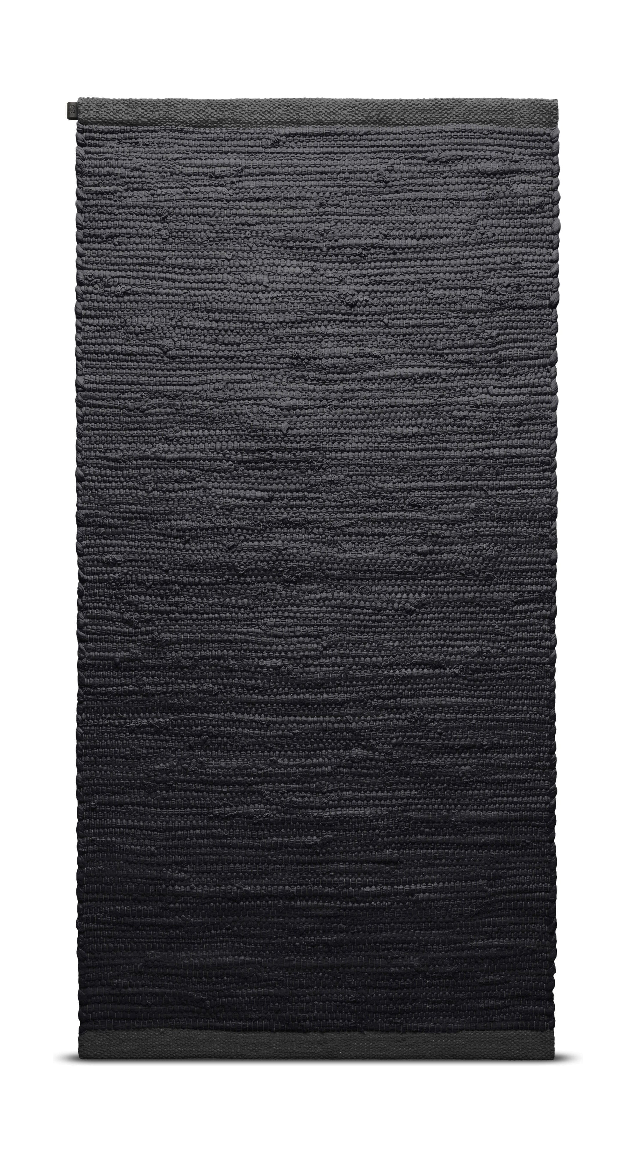 Rug Solid Tapis coton 75 x 300 cm, charbon de bois