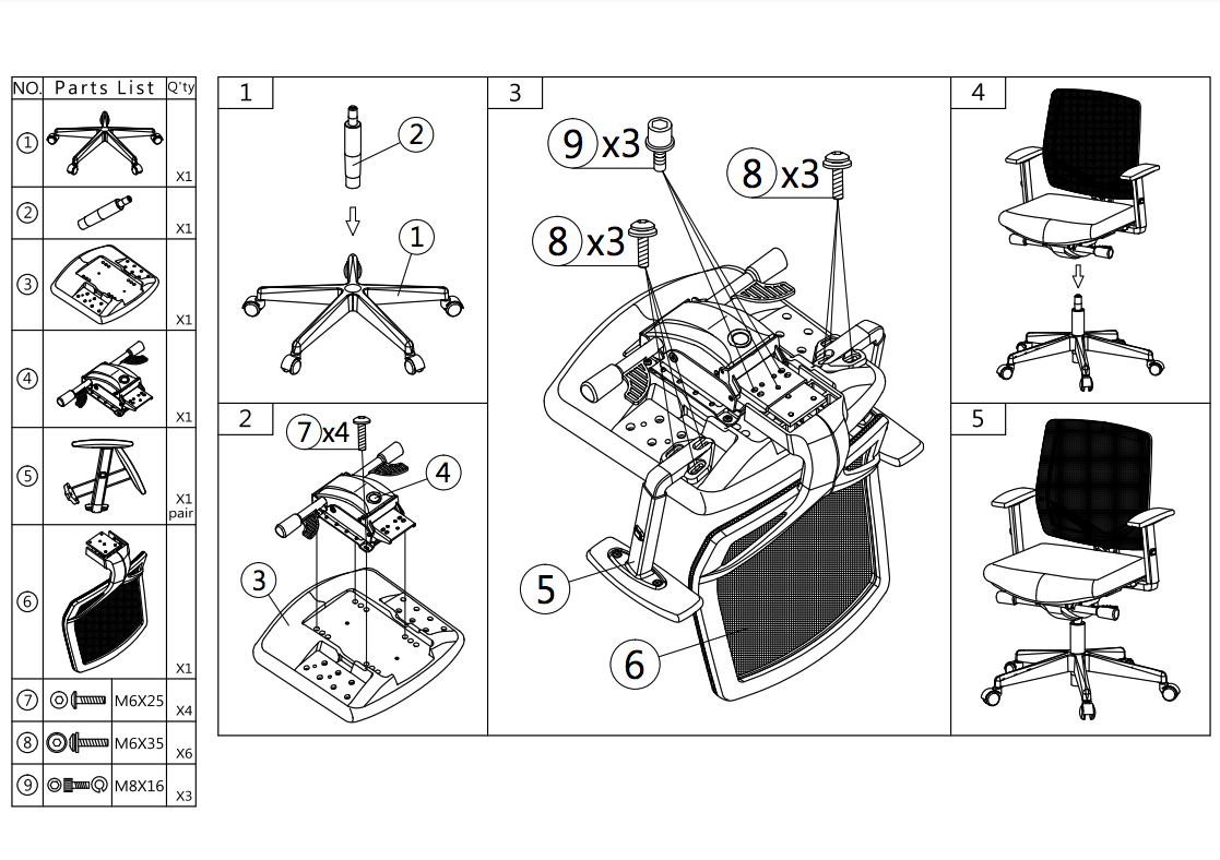 Chaire de bureau ergonomique 300 Comfort (n) en 1335