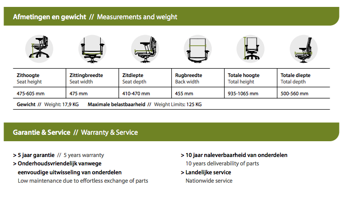 Ergonomisk kontorstol 300 Comfort (N) EN 1335