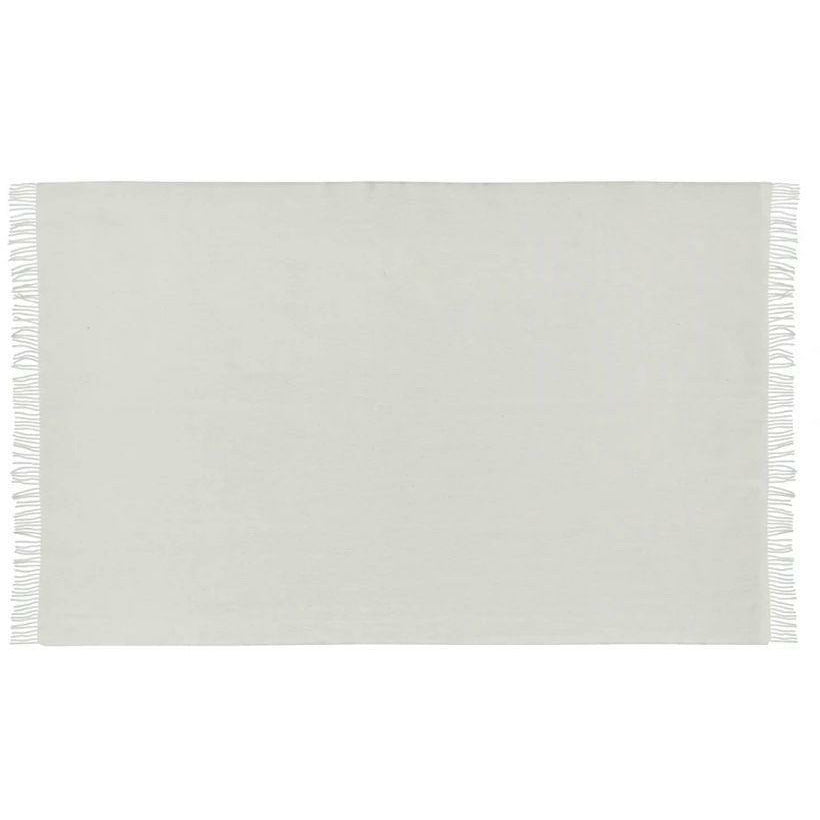Silkorg Uldspinderi Samsø a cuadros 140 x240 cm, blanco