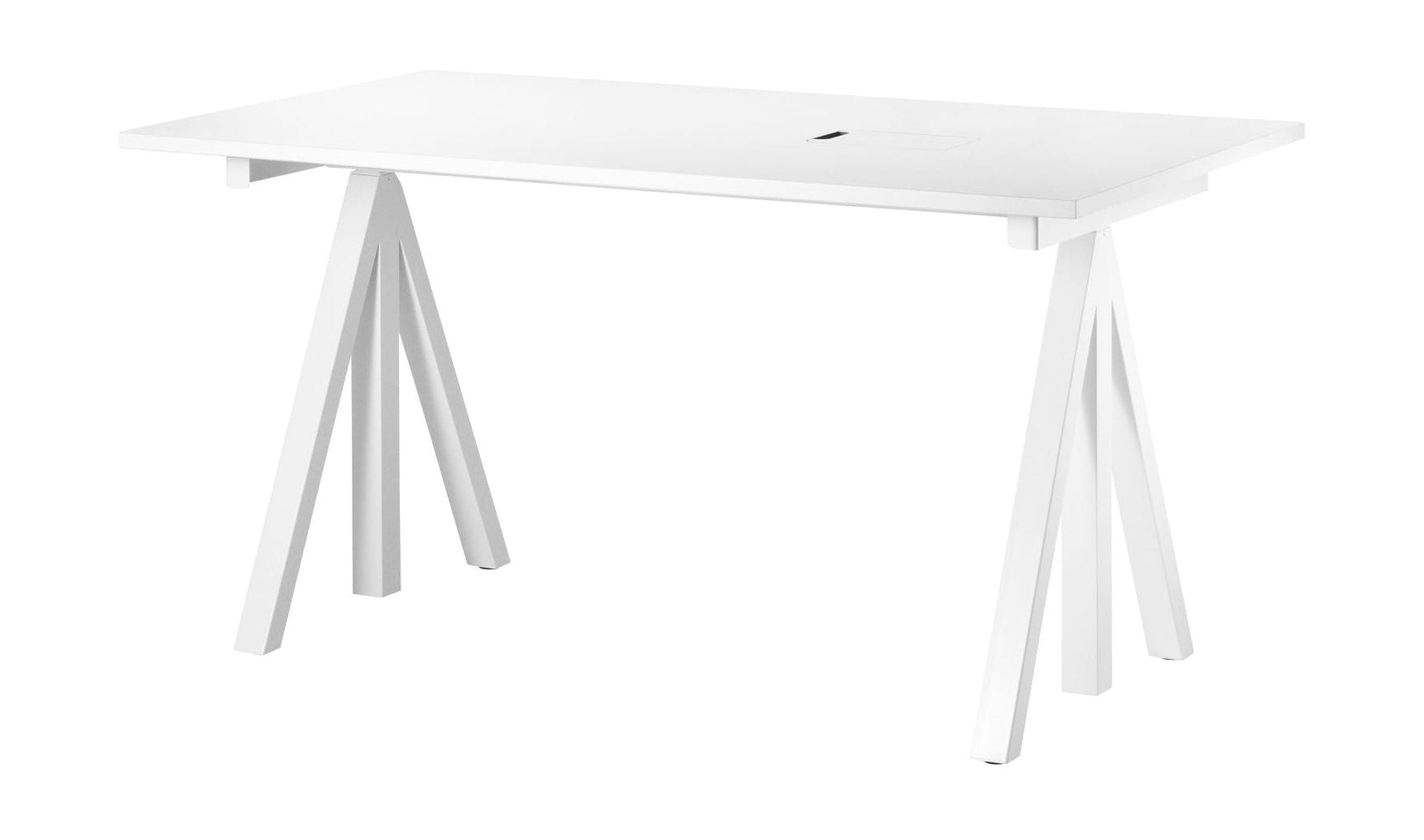 String Furniture Korkeus säädettävä työtaulukko 78x140 cm, valkoinen laminaatti