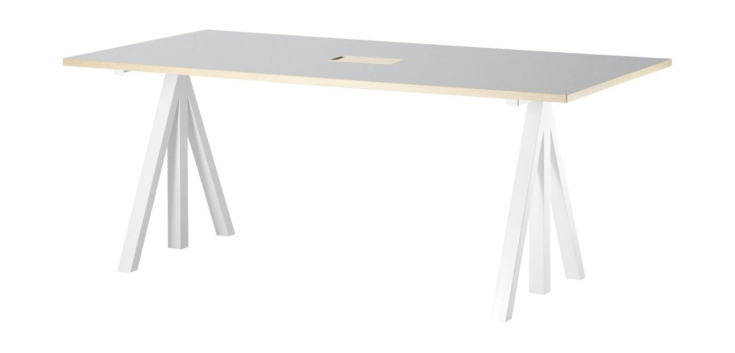 String Furniture Höjdjusterbar arbetstabell 90x180 cm, ljusgrå linoleum