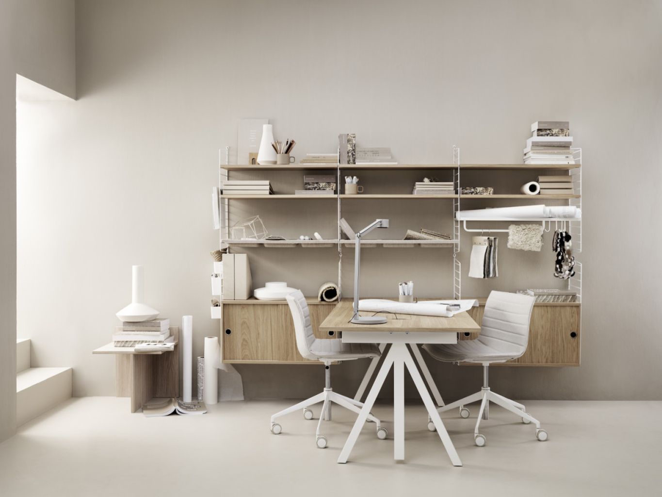 String Furniture Table de travail réglable en hauteur, 90x180 cm