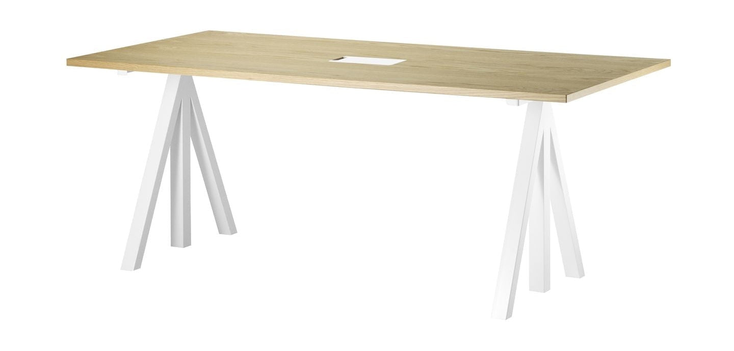 String Furniture Korkeuden säädettävä työpöytä tammi, 90x180 cm