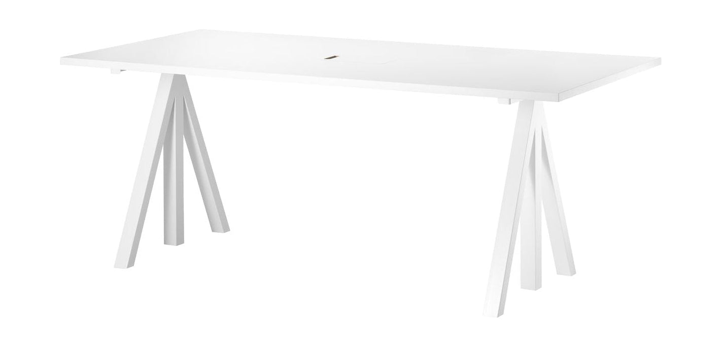 Mobili a stringa funziona tavolo da lavoro 90x180 cm, laminato bianco