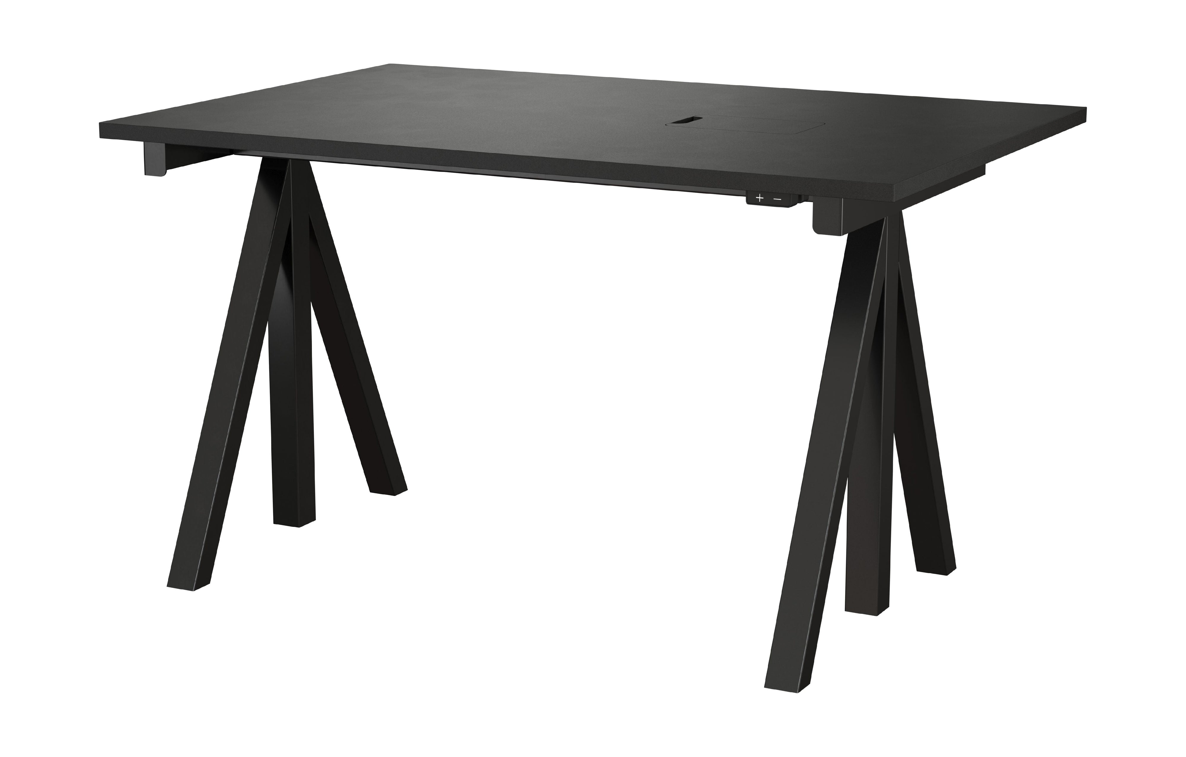 String Furniture Höjdjusterbar arbetstabell 78x120 cm, svart/svart