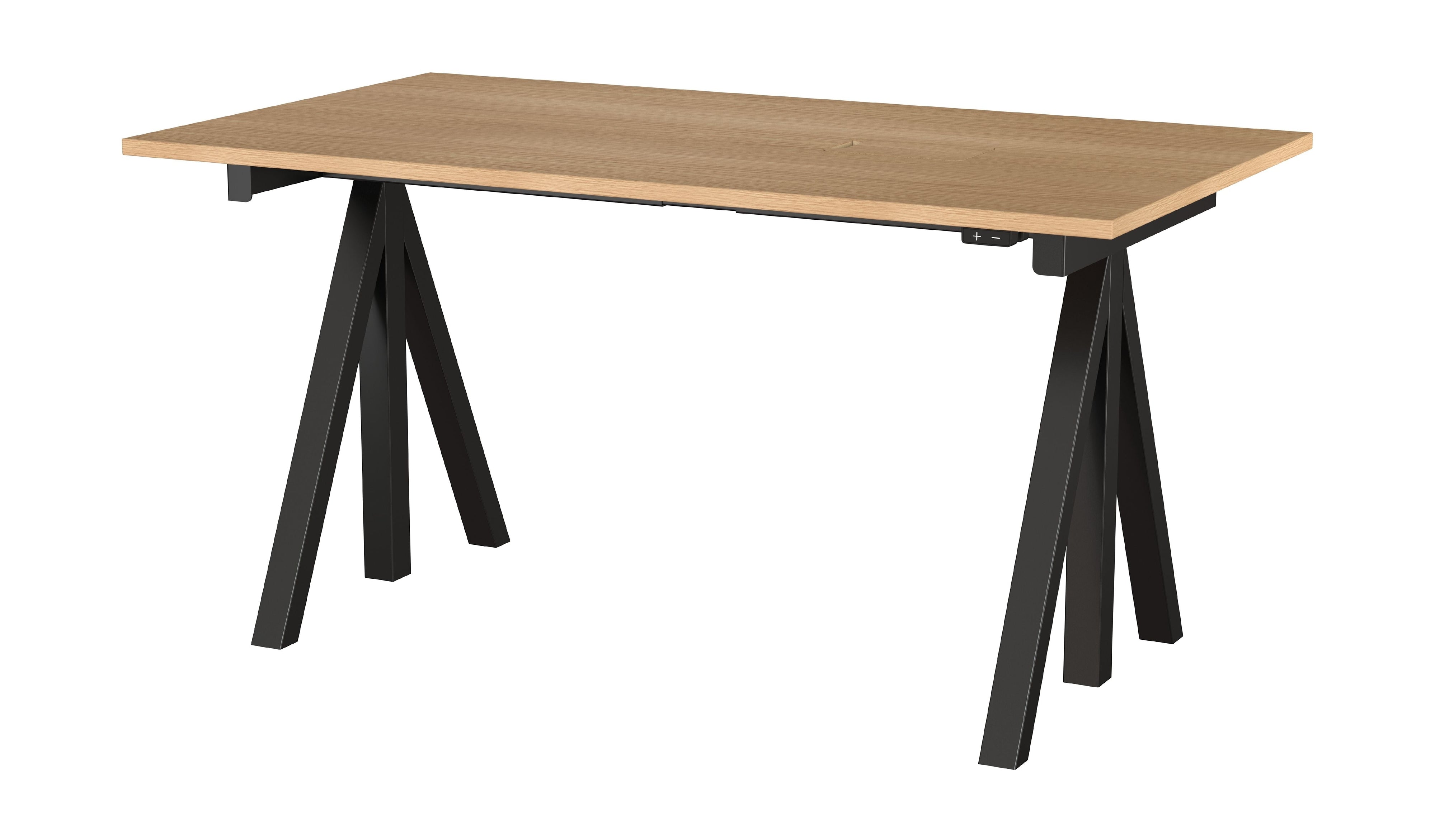 String Furniture Höjdjusterbar arbetstabell 78x140 cm, ek/svart