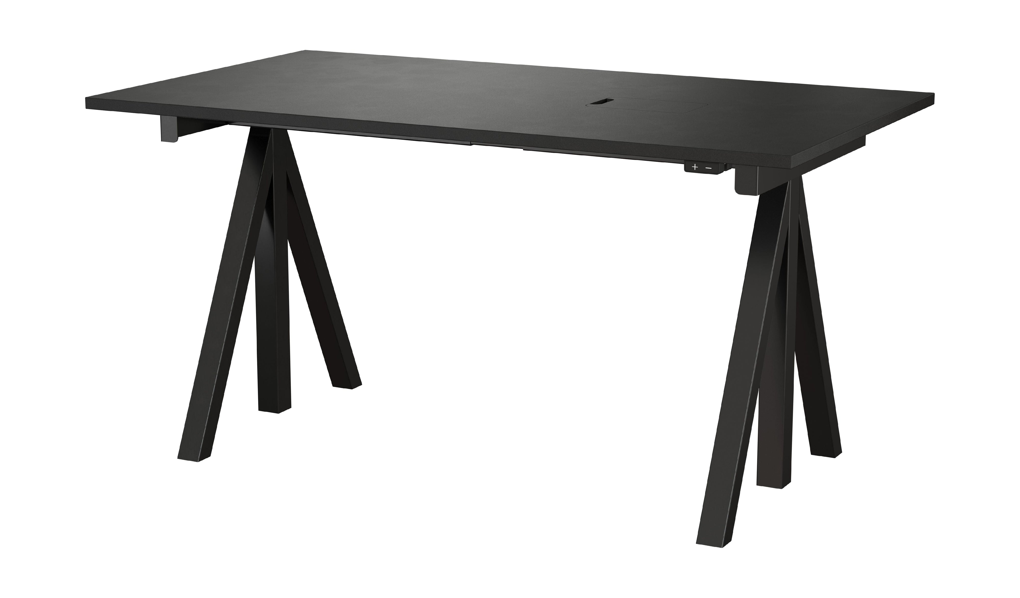 String Furniture Höjdjusterbar arbetstabell 78x140 cm, svart/svart